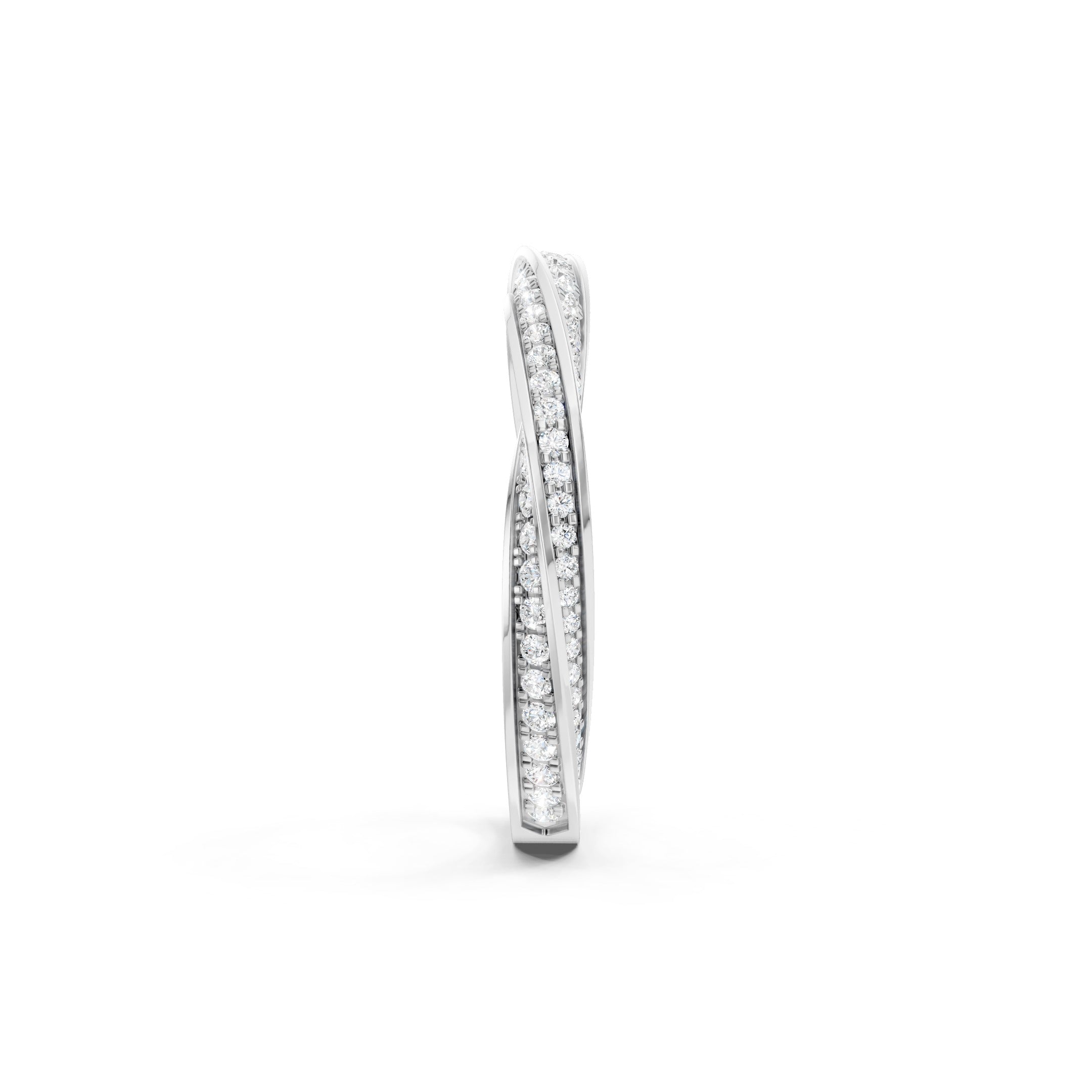 1.40 CT Round Lab Grown Diamond Wedding Band, Solid Gold Twisted Eternity Ring