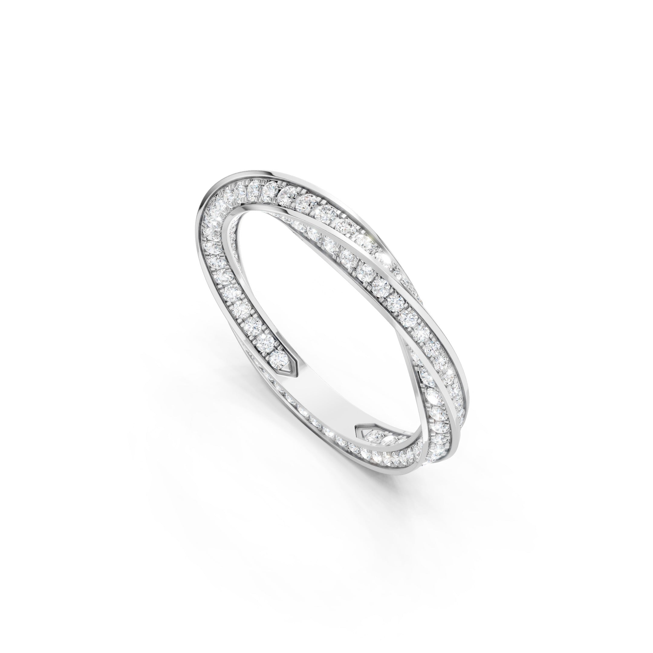1.40 CT Round Lab Grown Diamond Wedding Band, Solid Gold Twisted Eternity Ring
