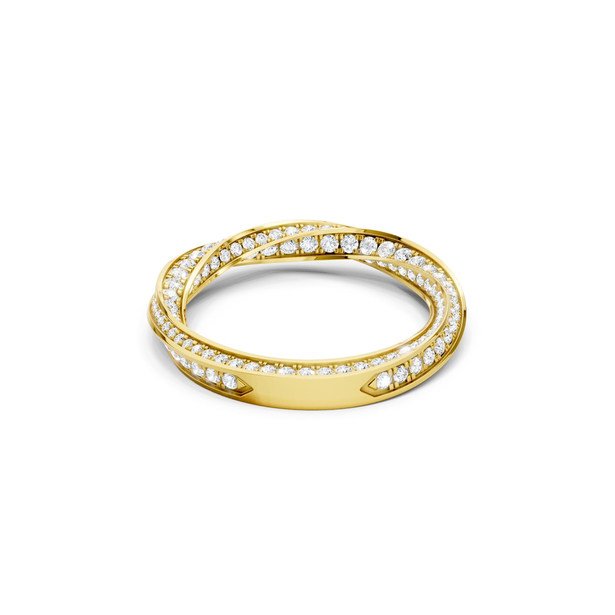 1.40 CT Round Lab Grown Diamond Wedding Band, Solid Gold Twisted Eternity Ring