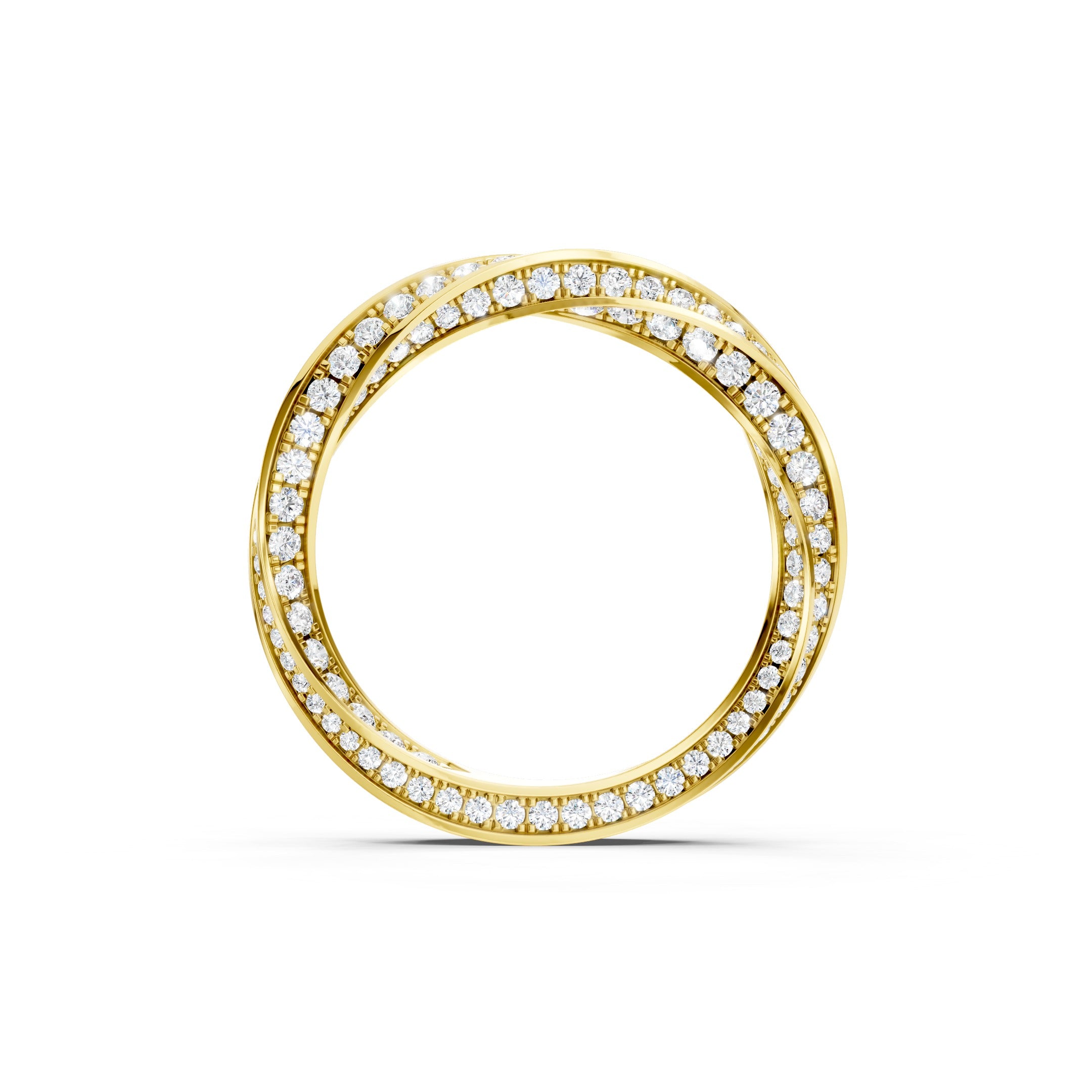 1.40 CT Round Lab Grown Diamond Wedding Band, Solid Gold Twisted Eternity Ring