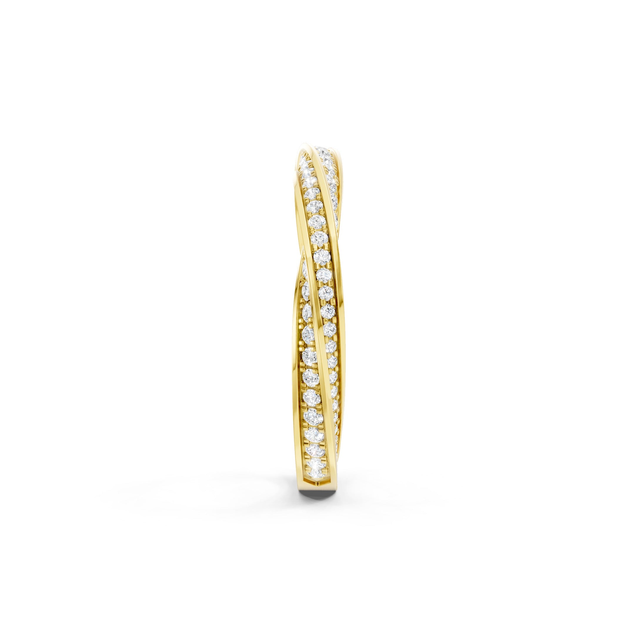 1.40 CT Round Lab Grown Diamond Wedding Band, Solid Gold Twisted Eternity Ring