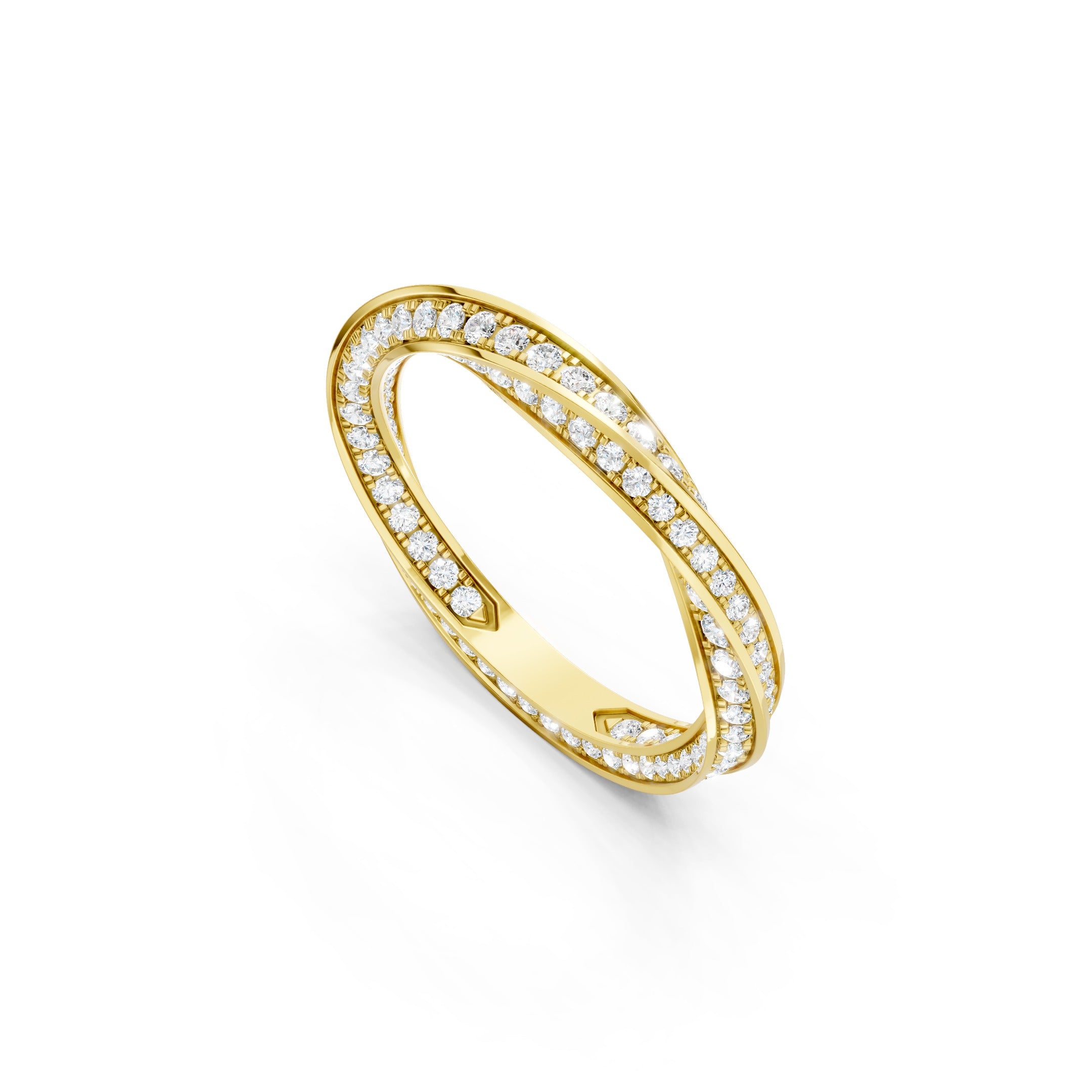 1.40 CT Round Lab Grown Diamond Wedding Band, Solid Gold Twisted Eternity Ring