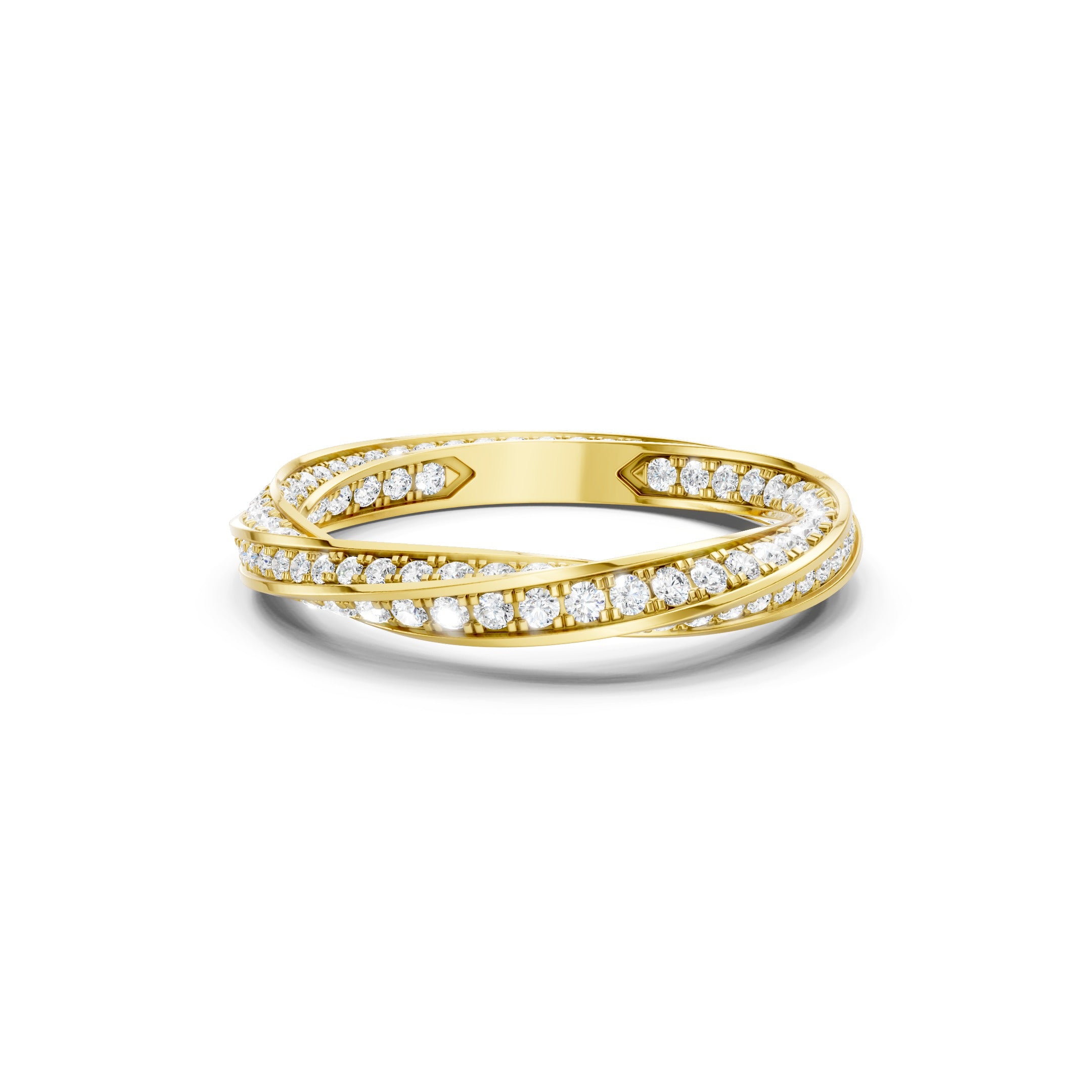 1.40 CT Round Lab Grown Diamond Wedding Band, Solid Gold Twisted Eternity Ring