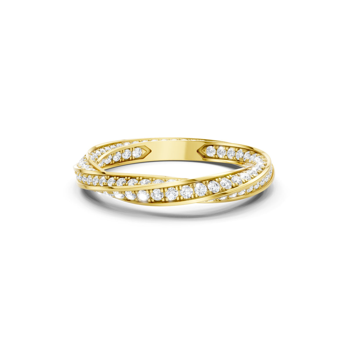 1.40 CT Round Lab Grown Diamond Wedding Band, Solid Gold Twisted Eternity Ring