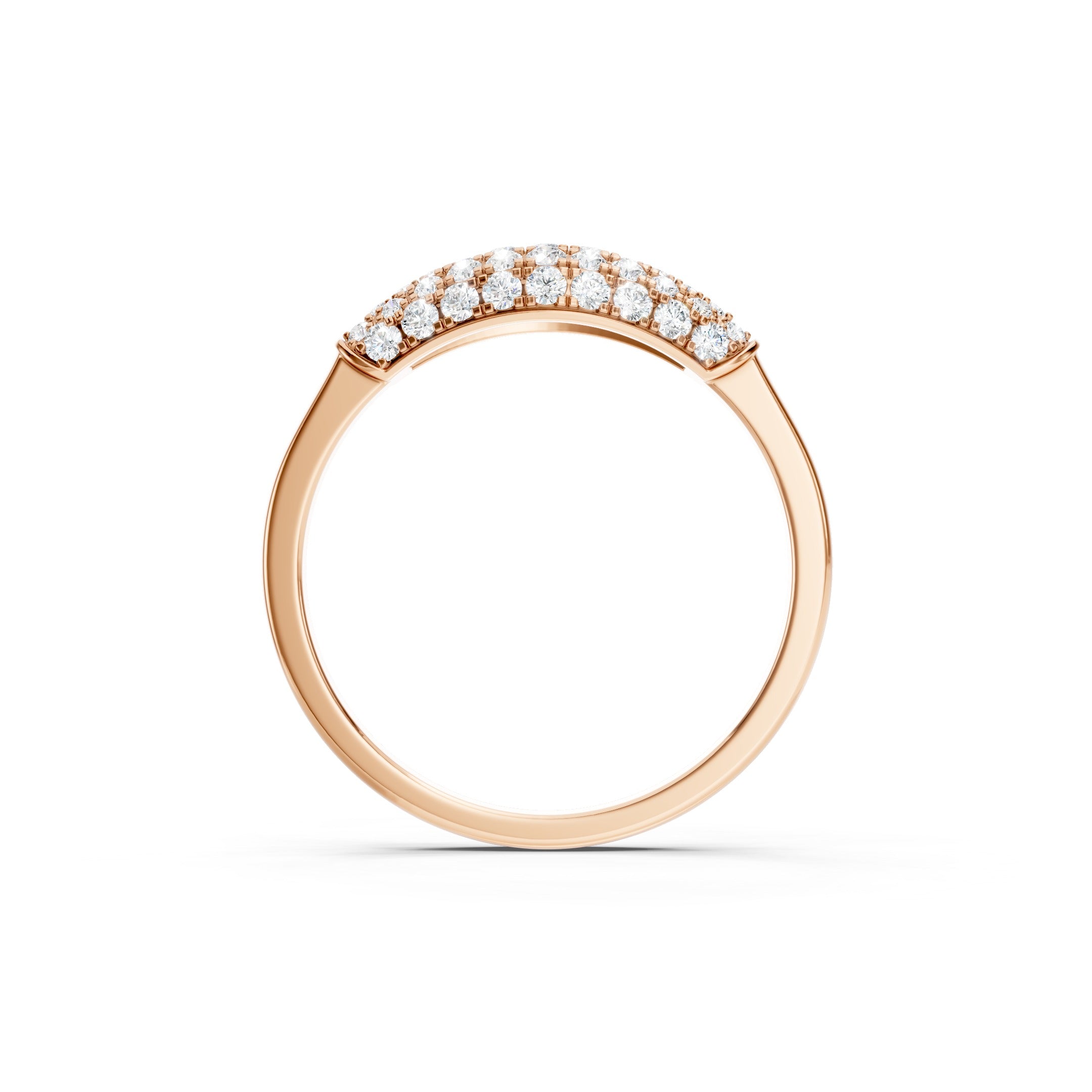 0.50 CT Lab Grown Diamond Wide Band in Solid Gold 10K 14K 18K