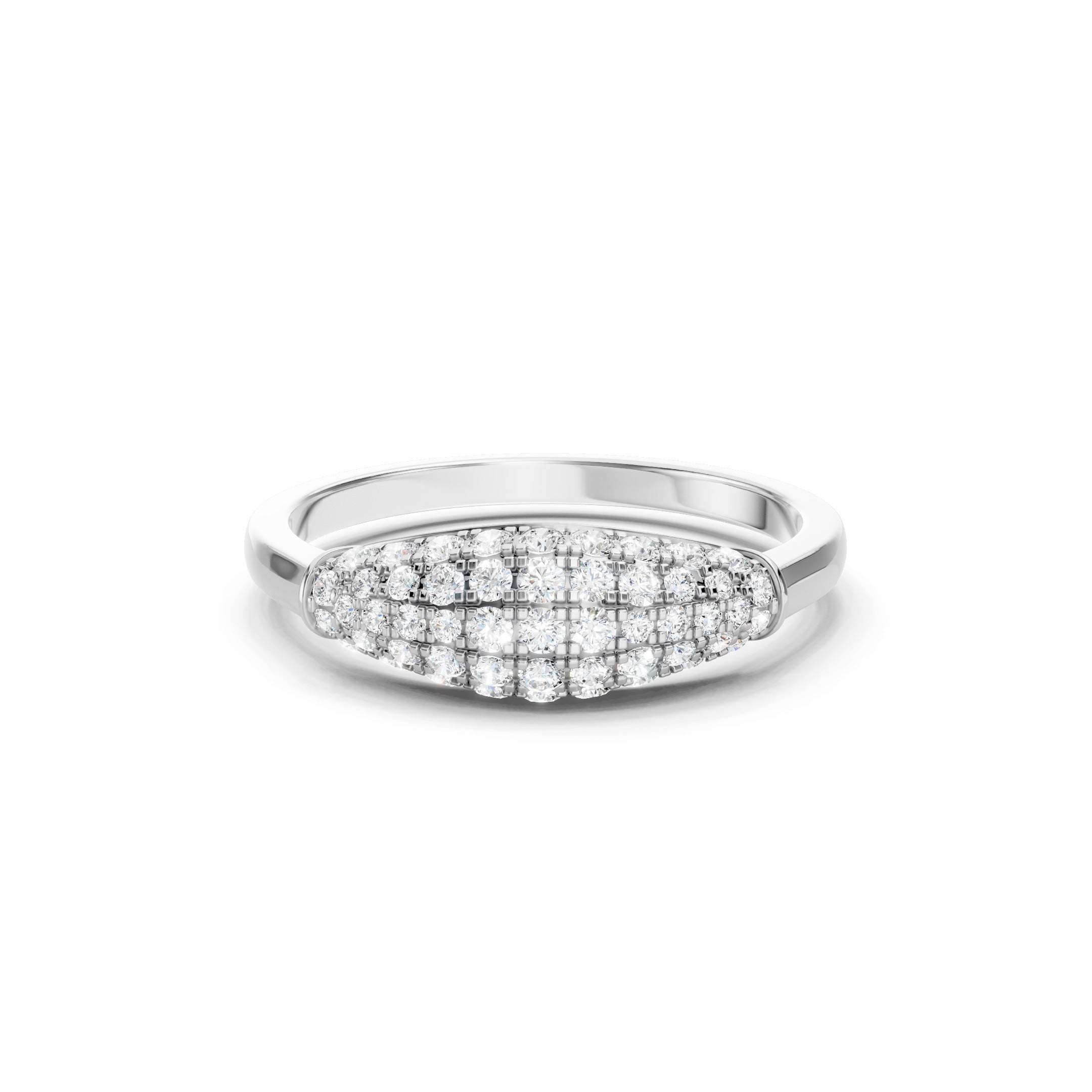 0.50 CT Lab Grown Diamond Wide Band in Solid Gold 10K 14K 18K