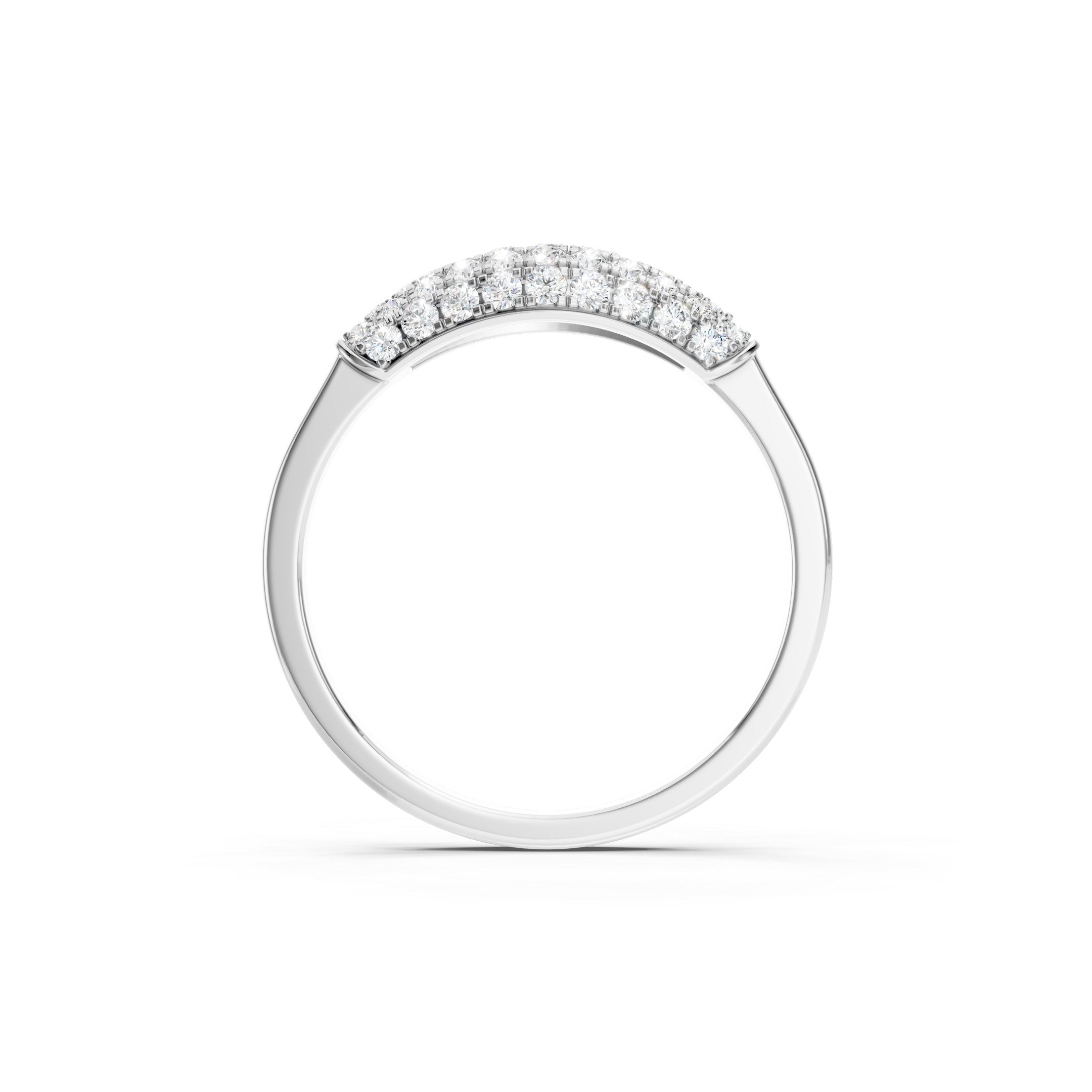0.50 CT Lab Grown Diamond Wide Band in Solid Gold 10K 14K 18K