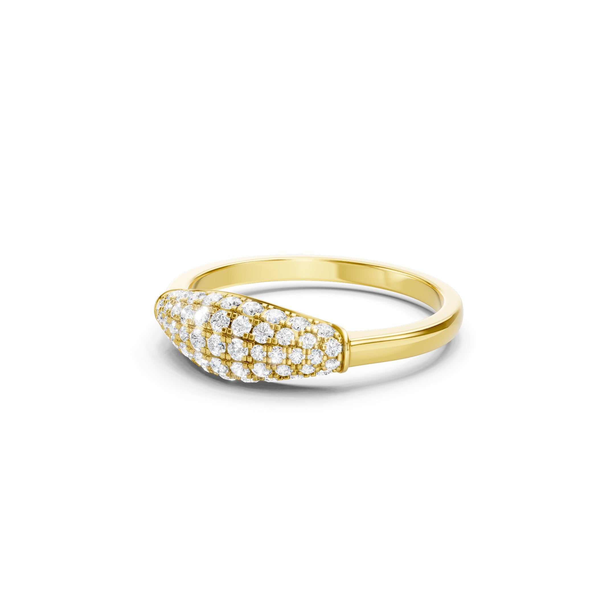0.50 CT Lab Grown Diamond Wide Band in Solid Gold 10K 14K 18K