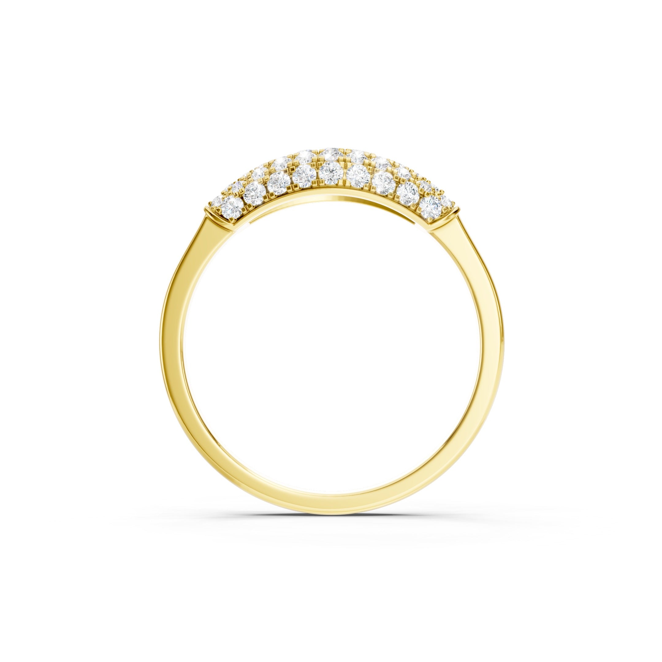 0.50 CT Lab Grown Diamond Wide Band in Solid Gold 10K 14K 18K