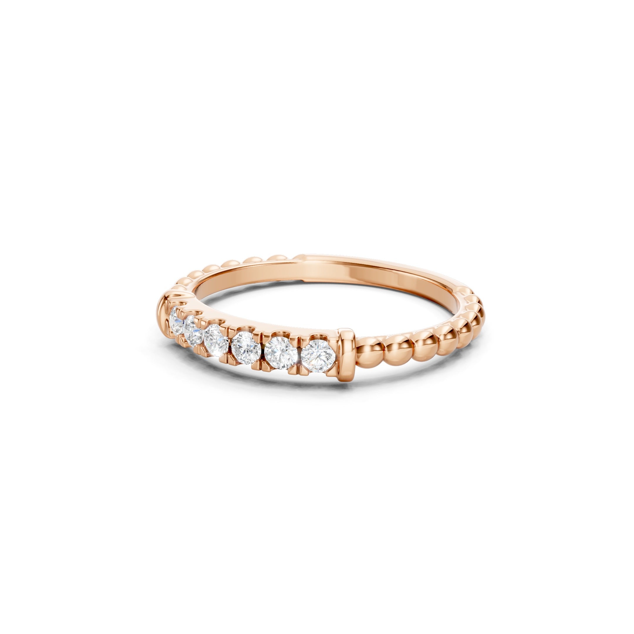 0.25 CT Round Diamond Wedding Solid Gold Stackable Ring in 10K 14K 18K 