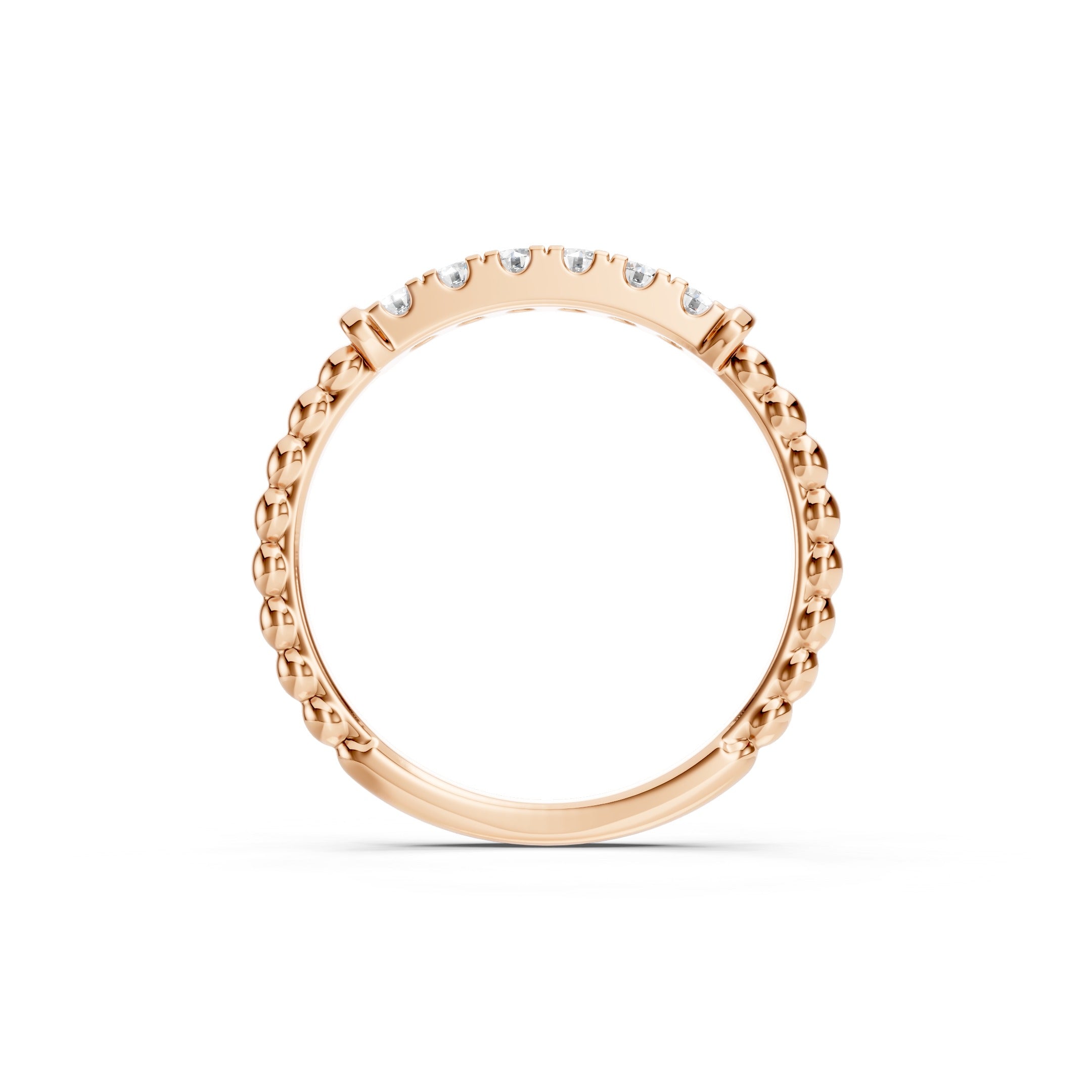 0.25 CT Round Diamond Wedding Solid Gold Stackable Ring in 10K 14K 18K 