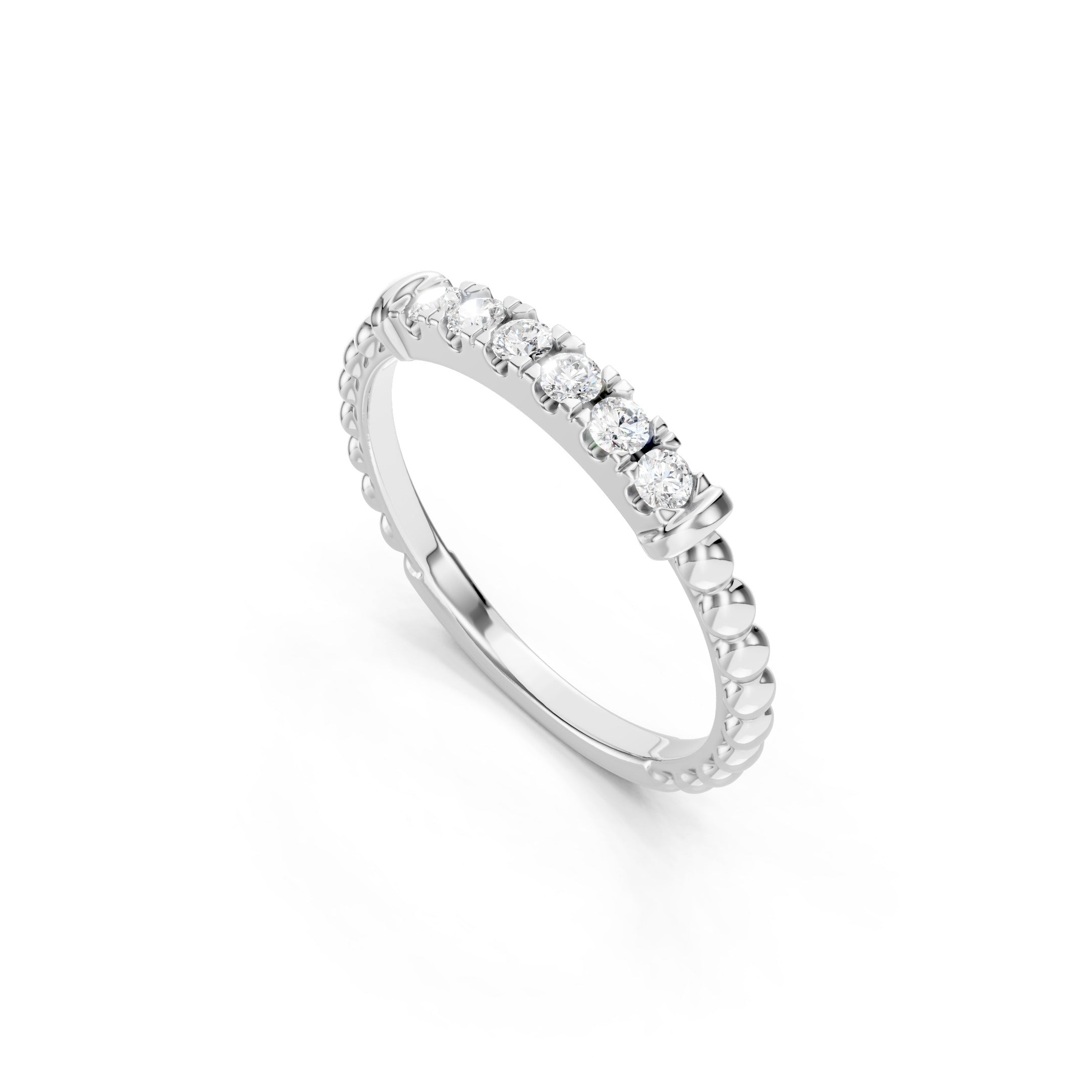 0.25 CT Round Diamond Wedding Solid Gold Stackable Ring in 10K 14K 18K 