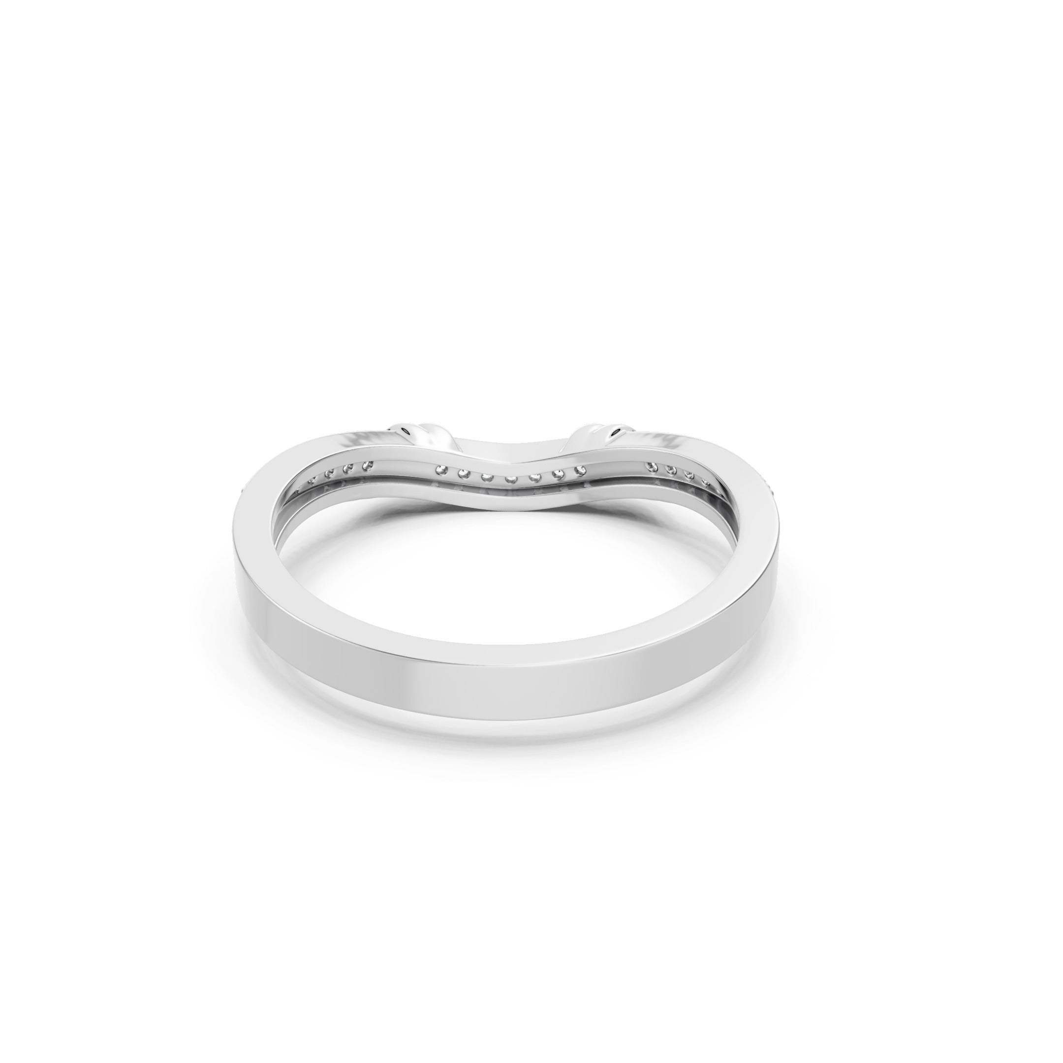 0.20 CT Round Lab Grown Curved Diamond Wedding Band in 10K 14K 18K