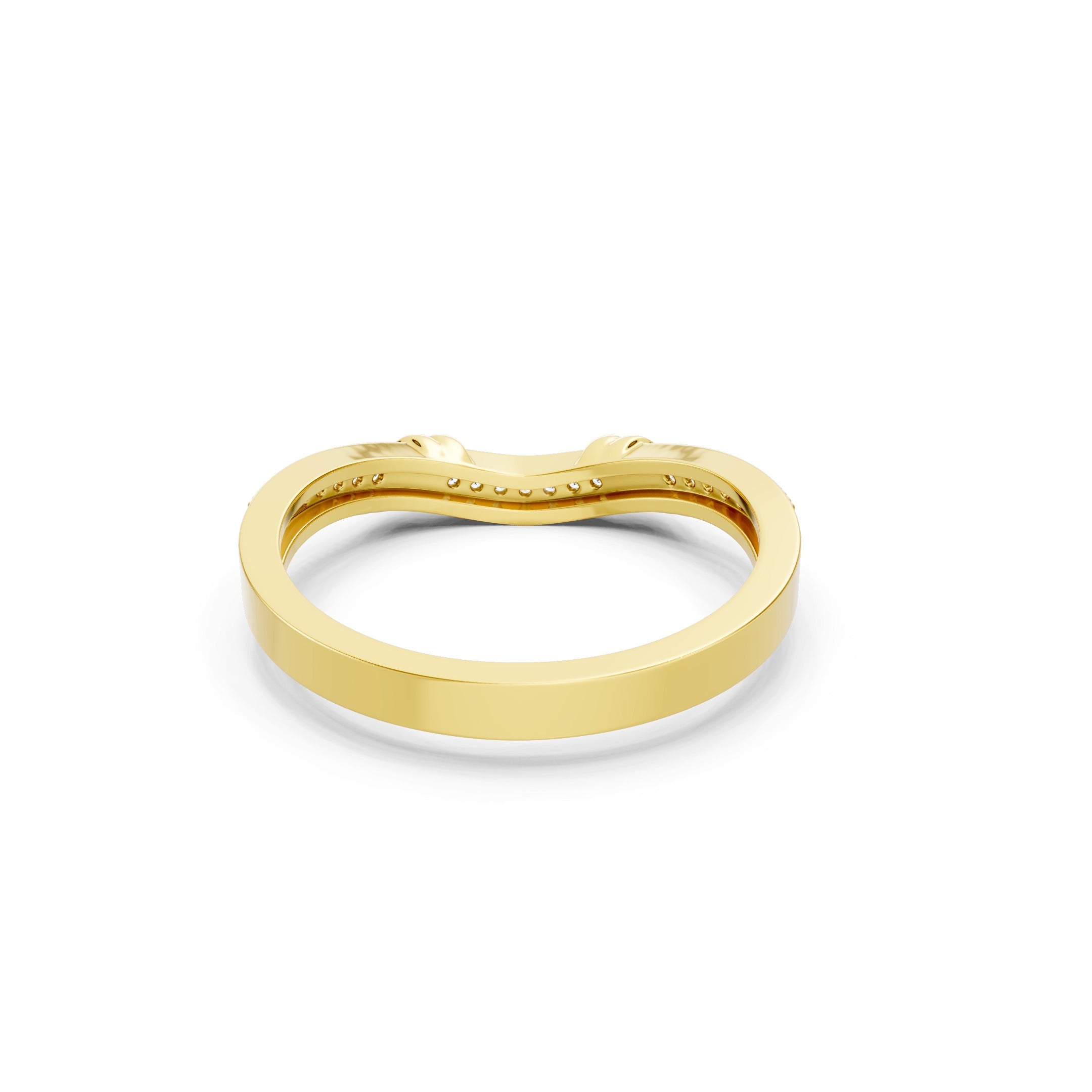 0.20 CT Round Lab Grown Curved Diamond Wedding Band in 10K 14K 18K