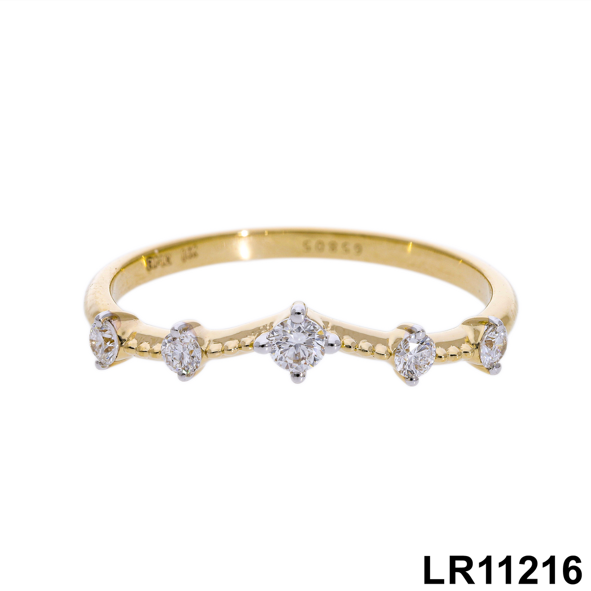 0.20 Ct Round Brilliant Diamond Chevron Stackable Band | 14k White / Yellow Gold | Fashion Ring ✨💎