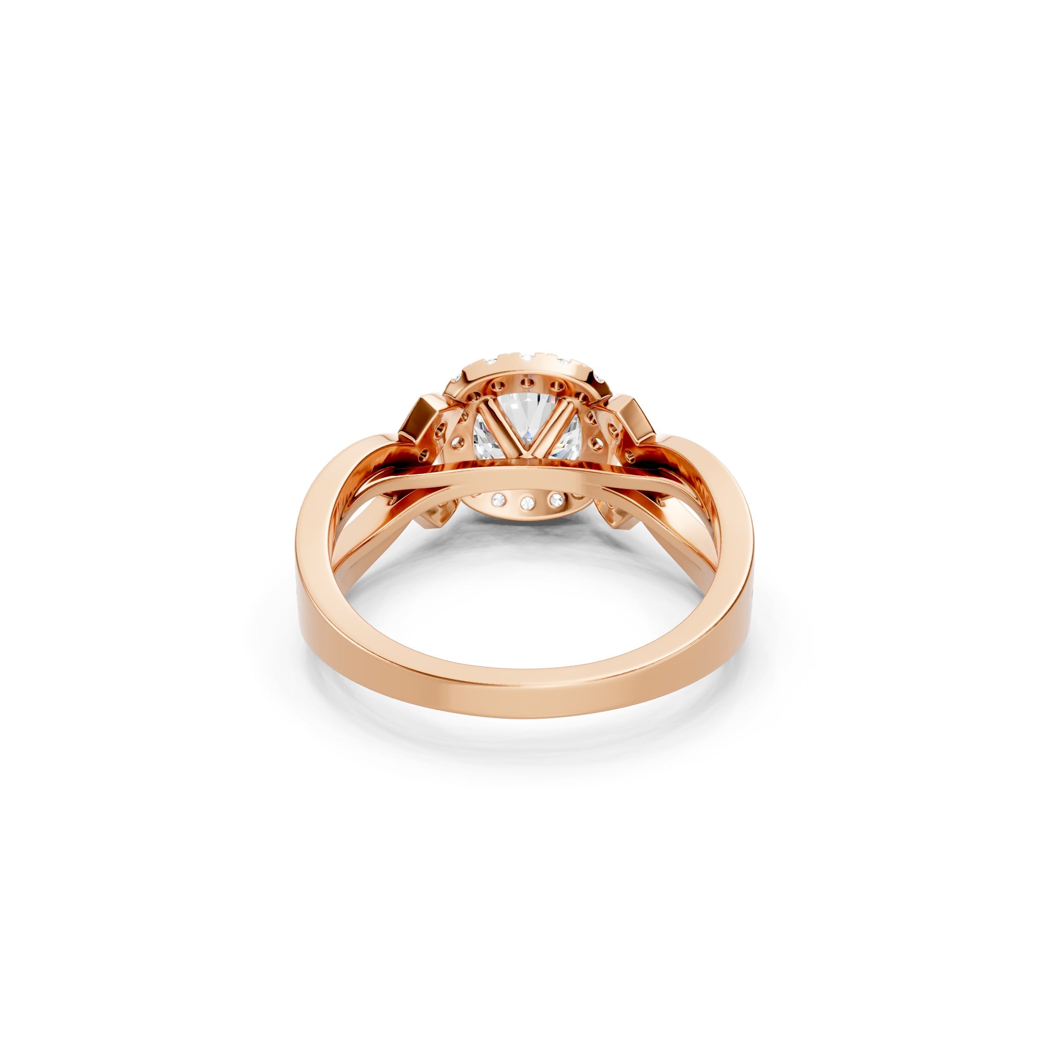 1.60 CT Round Lab Grown Diamond Engagement Halo Ring, 10K 14K 18K Gold Pave Bridal Ring