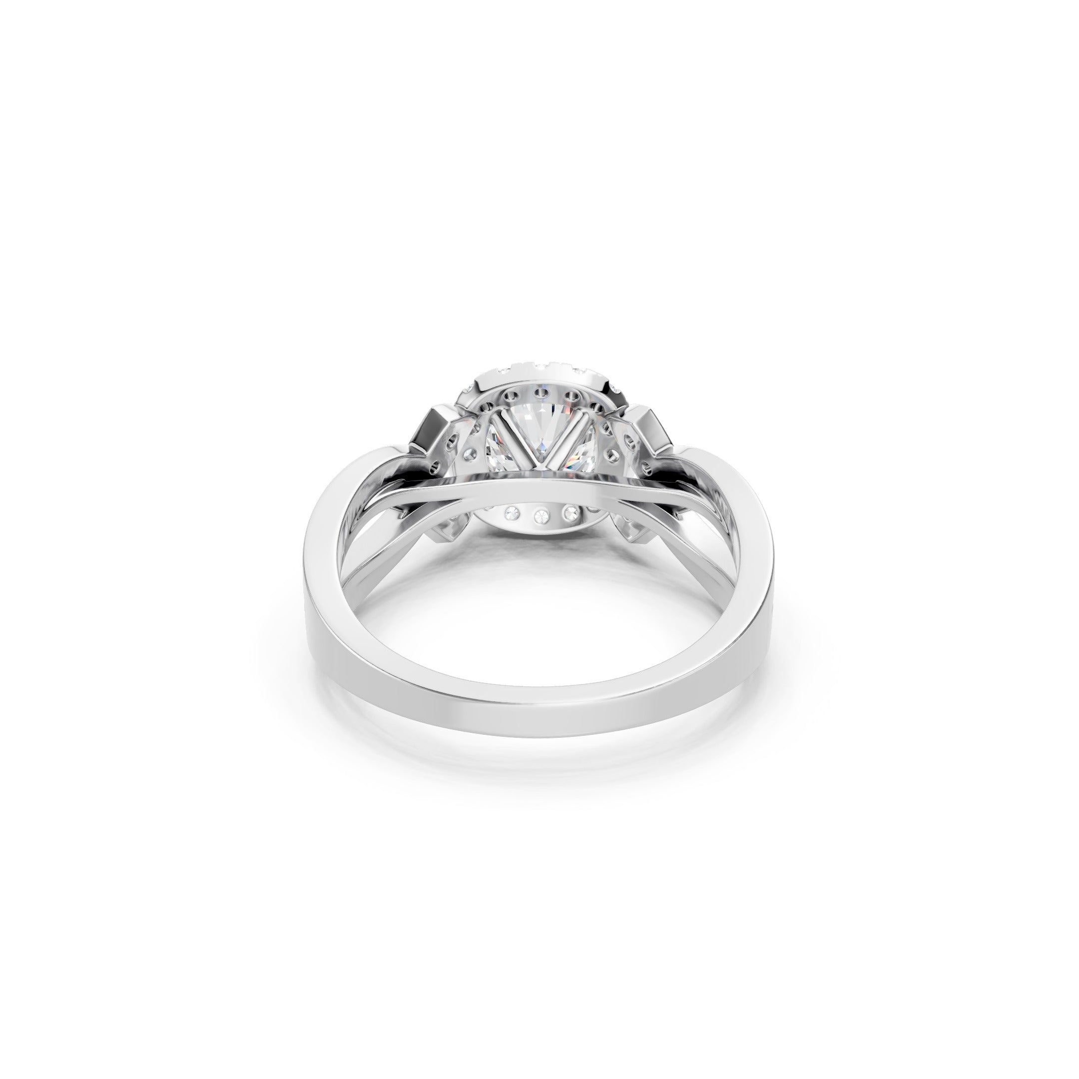 1.60 CT Round Lab Grown Diamond Engagement Halo Ring, 10K 14K 18K Gold Pave Bridal Ring