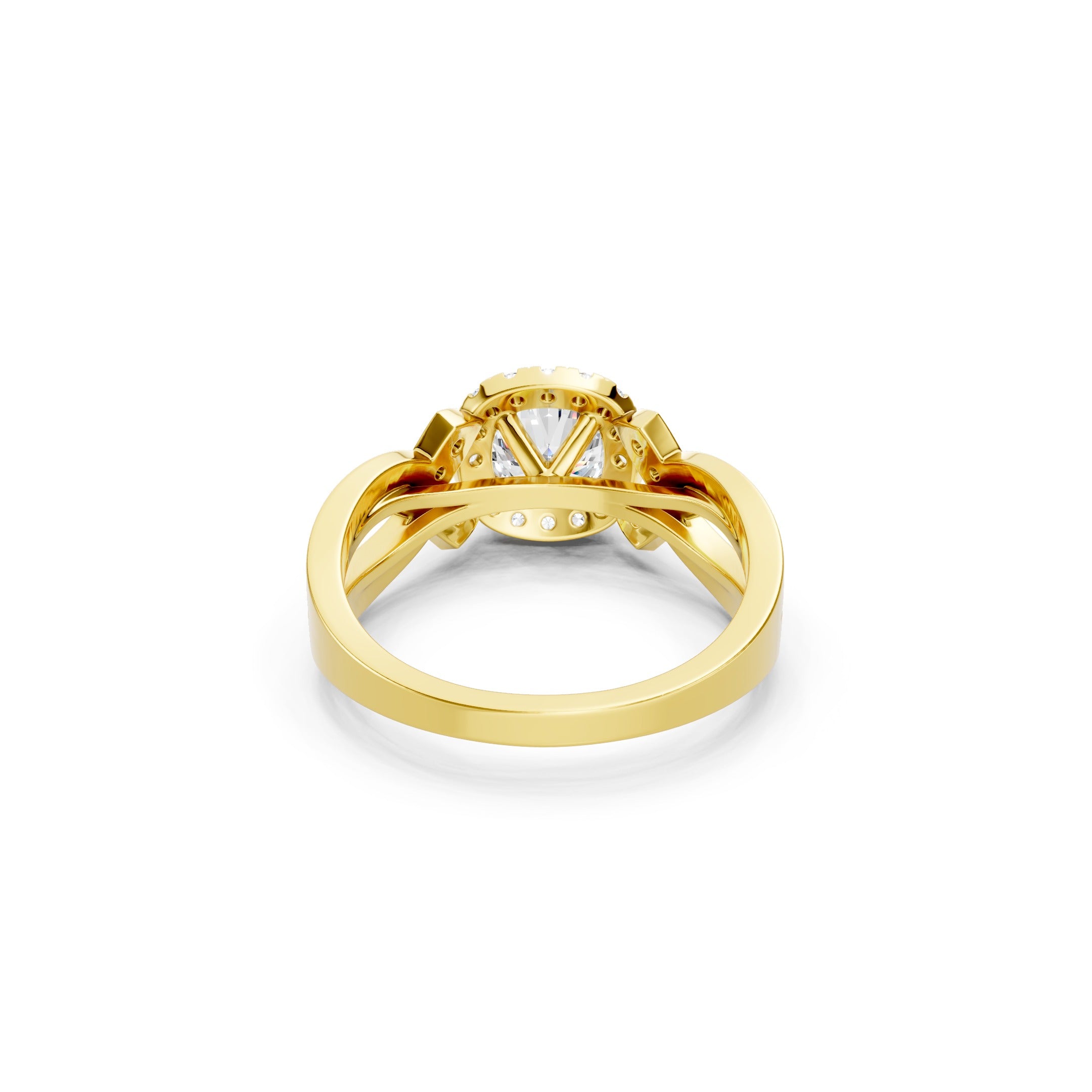 1.60 CT Round Lab Grown Diamond Engagement Halo Ring, 10K 14K 18K Gold Pave Bridal Ring