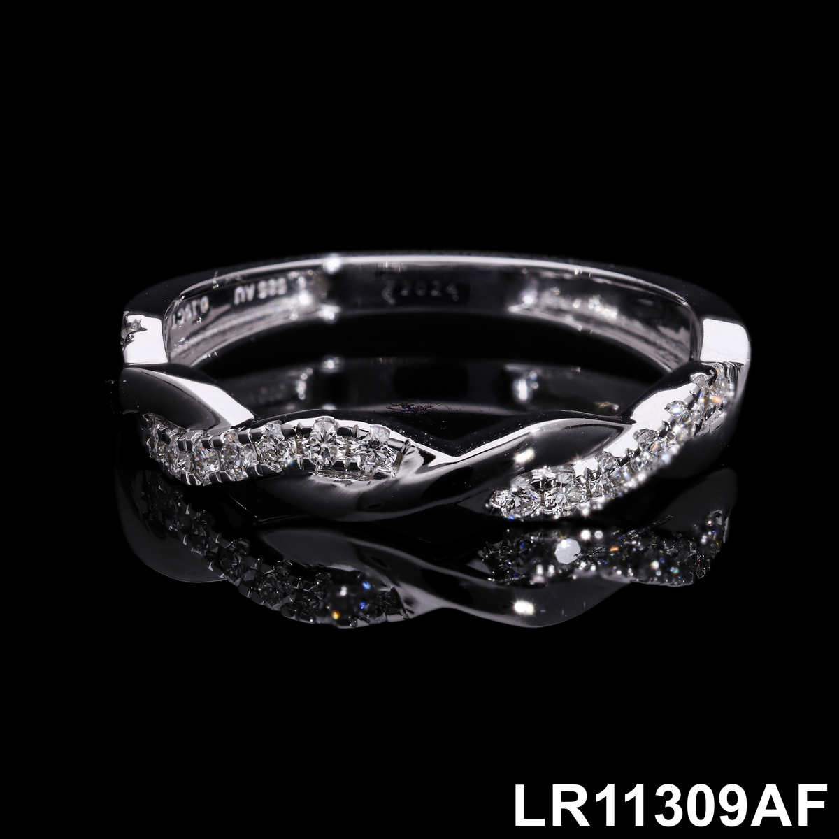 💍 0.21 Ct Round Brilliant Diamond Twisted Infinity Band | 14k White / Yellow Gold | Stackable Ring ✨💎