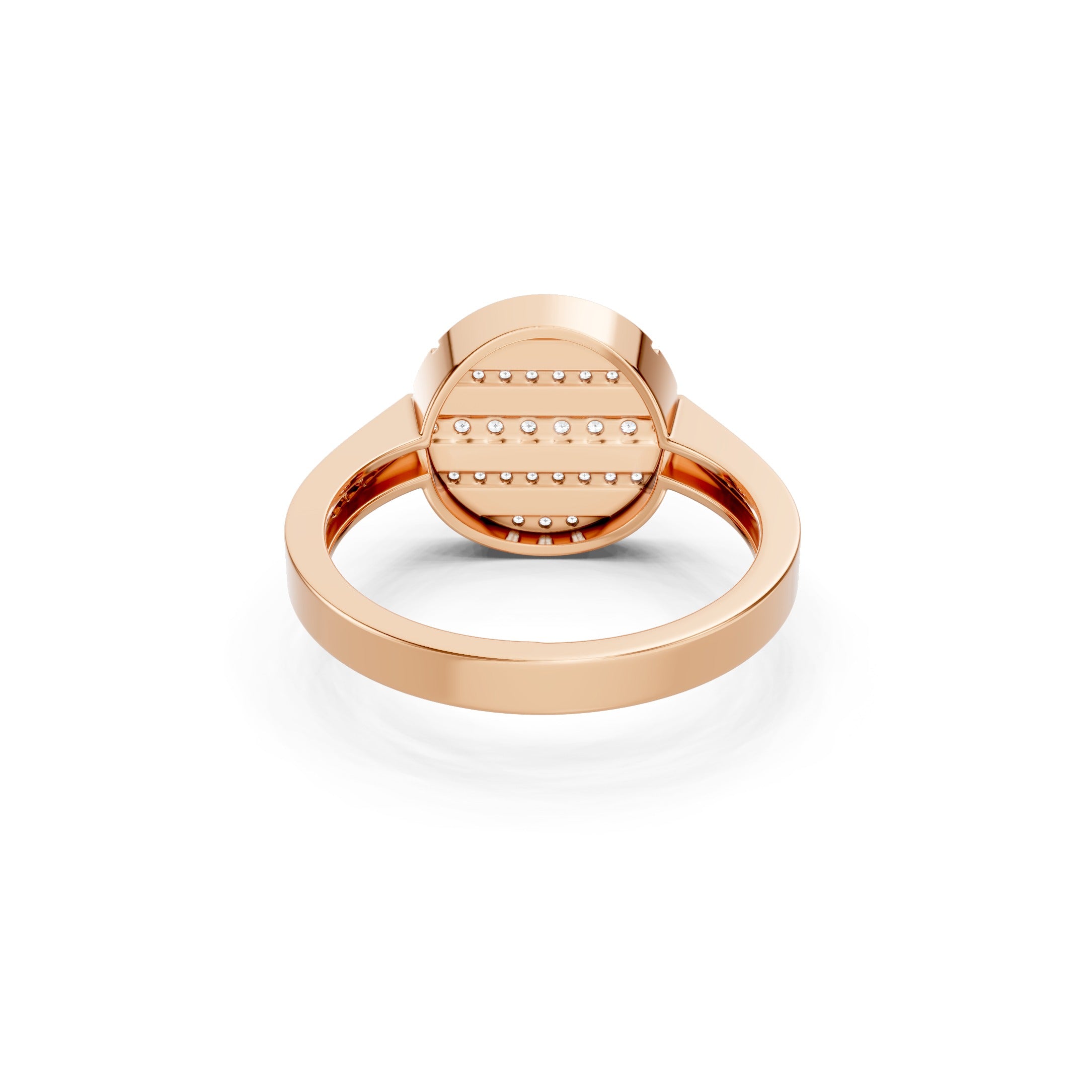 14K Round Lab Grown Diamond Ring, Geometric Statement Gold Ring