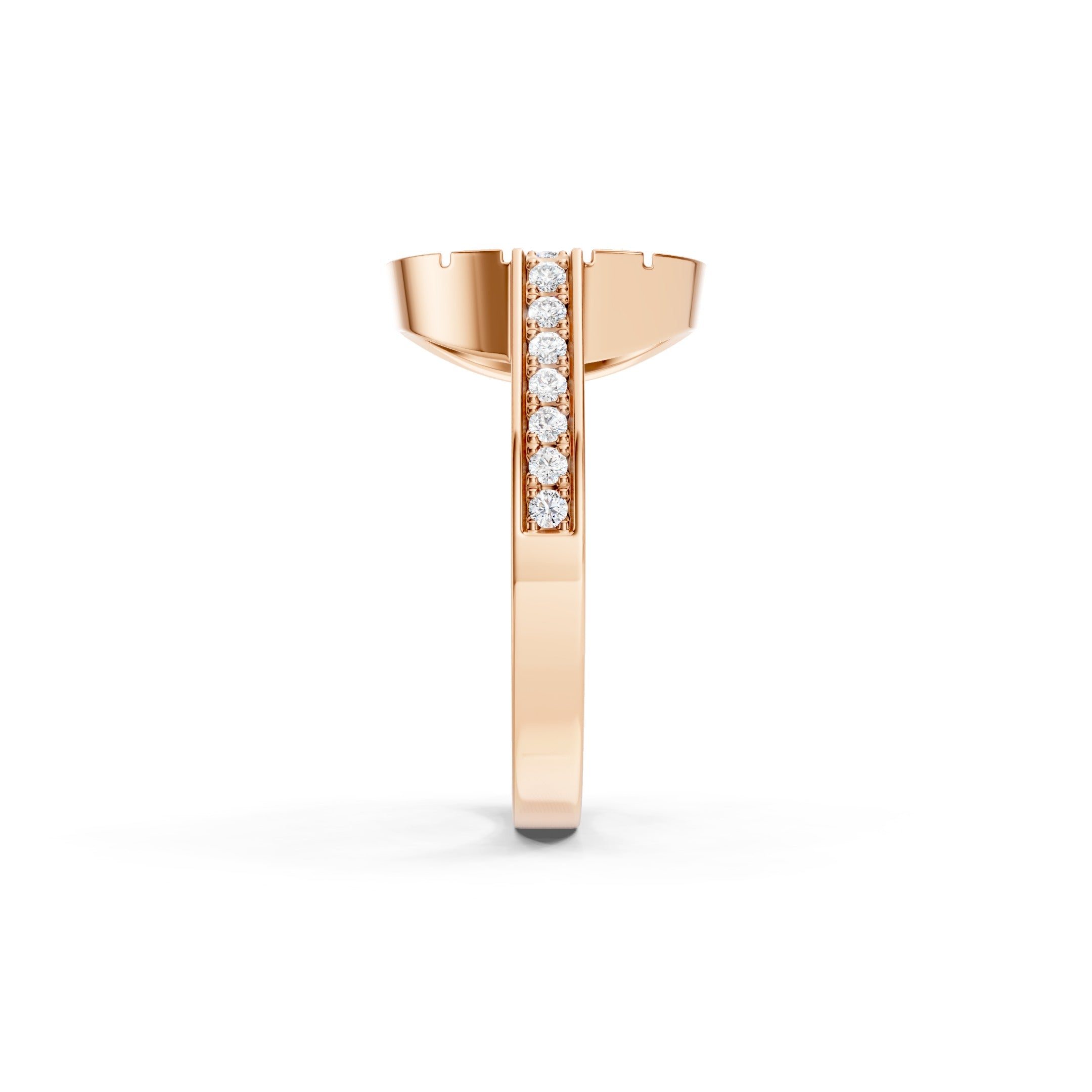  14K Round Lab Grown Diamond Ring, Geometric Statement Gold Ring