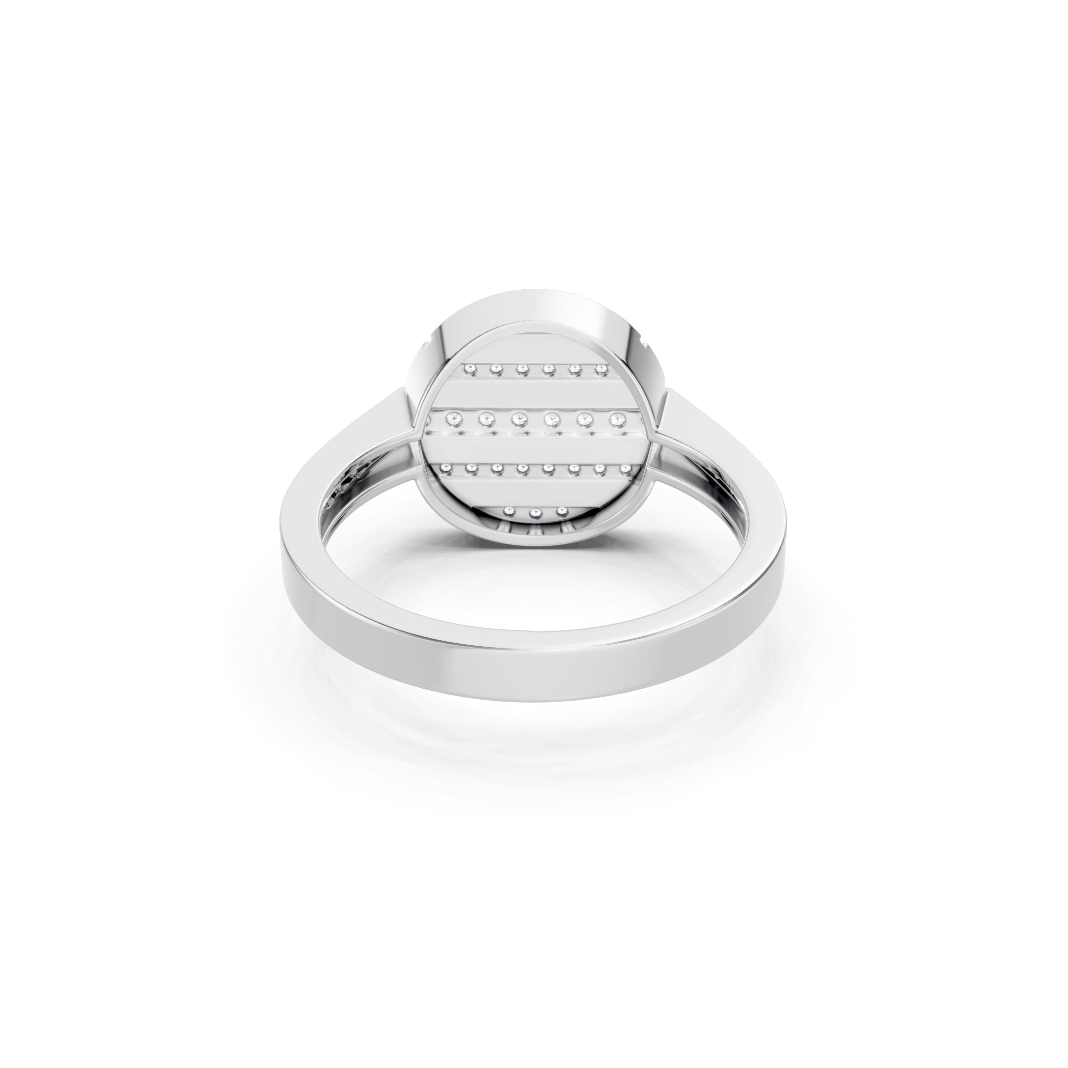  14K Round Lab Grown Diamond Ring, Geometric Statement Gold Ring
