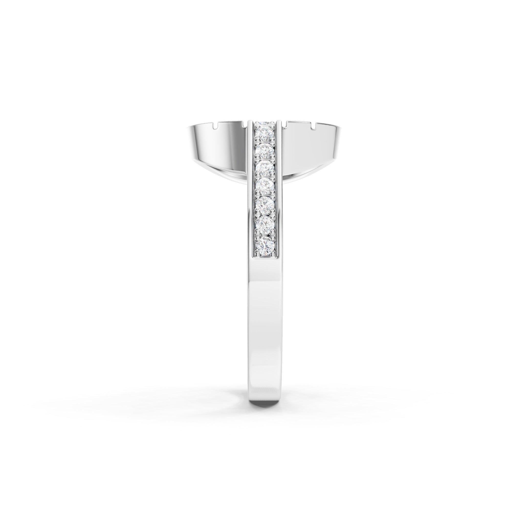  14K Round Lab Grown Diamond Ring, Geometric Statement Gold Ring