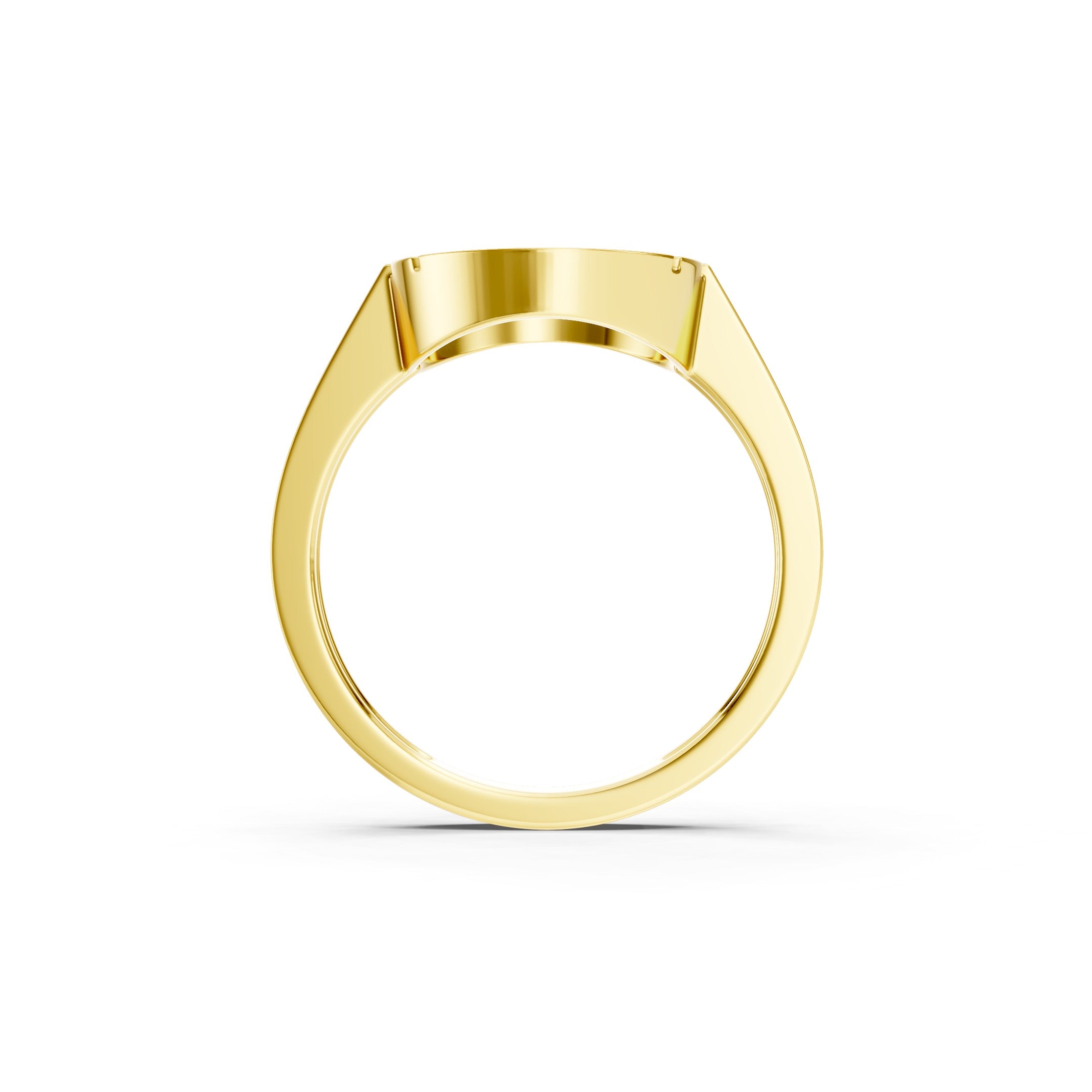  14K Round Lab Grown Diamond Ring, Geometric Statement Gold Ring