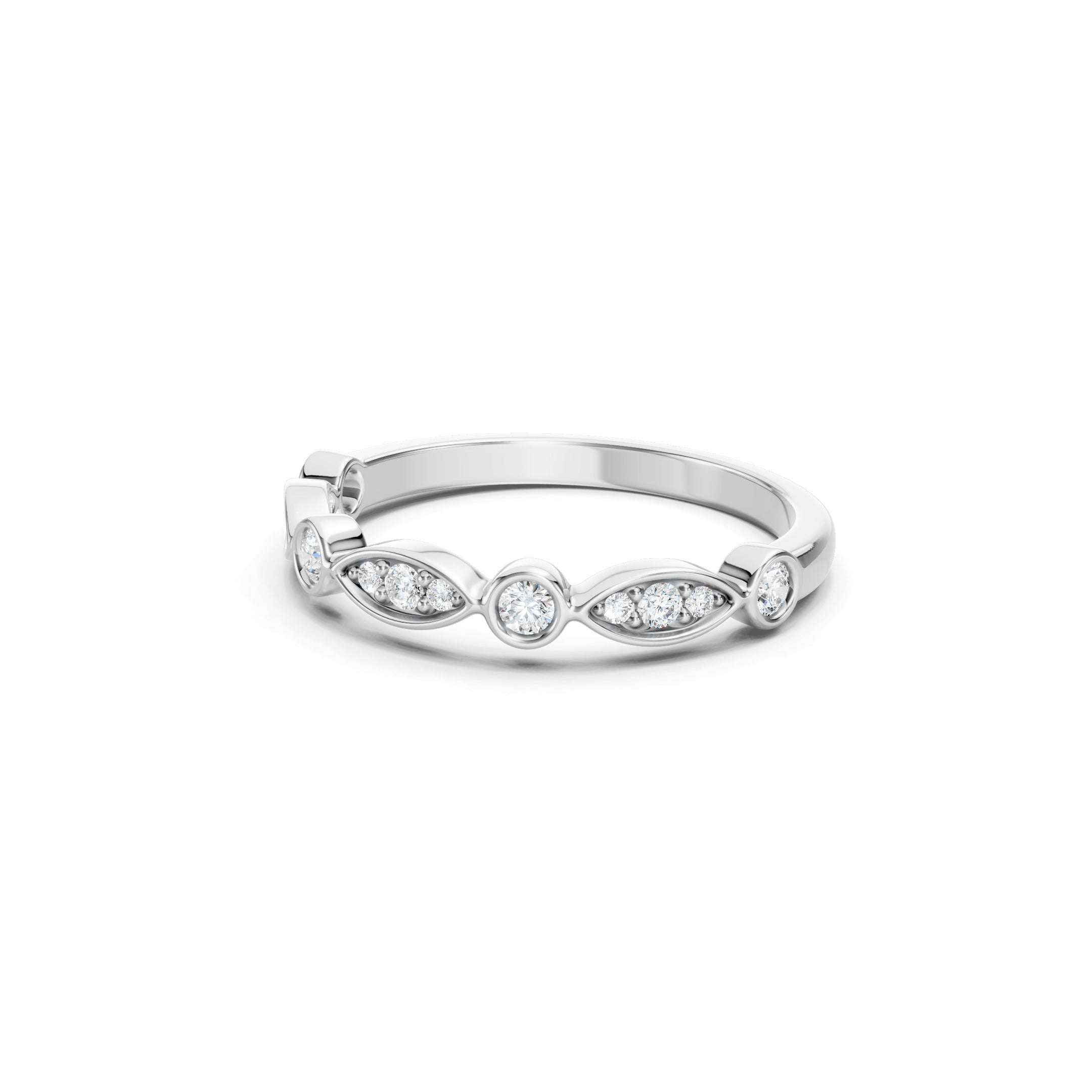 0.25 CT Round Lab Grown Diamond Bezel Ring, 10K 14K 18K Solid Gold Wedding Ring
