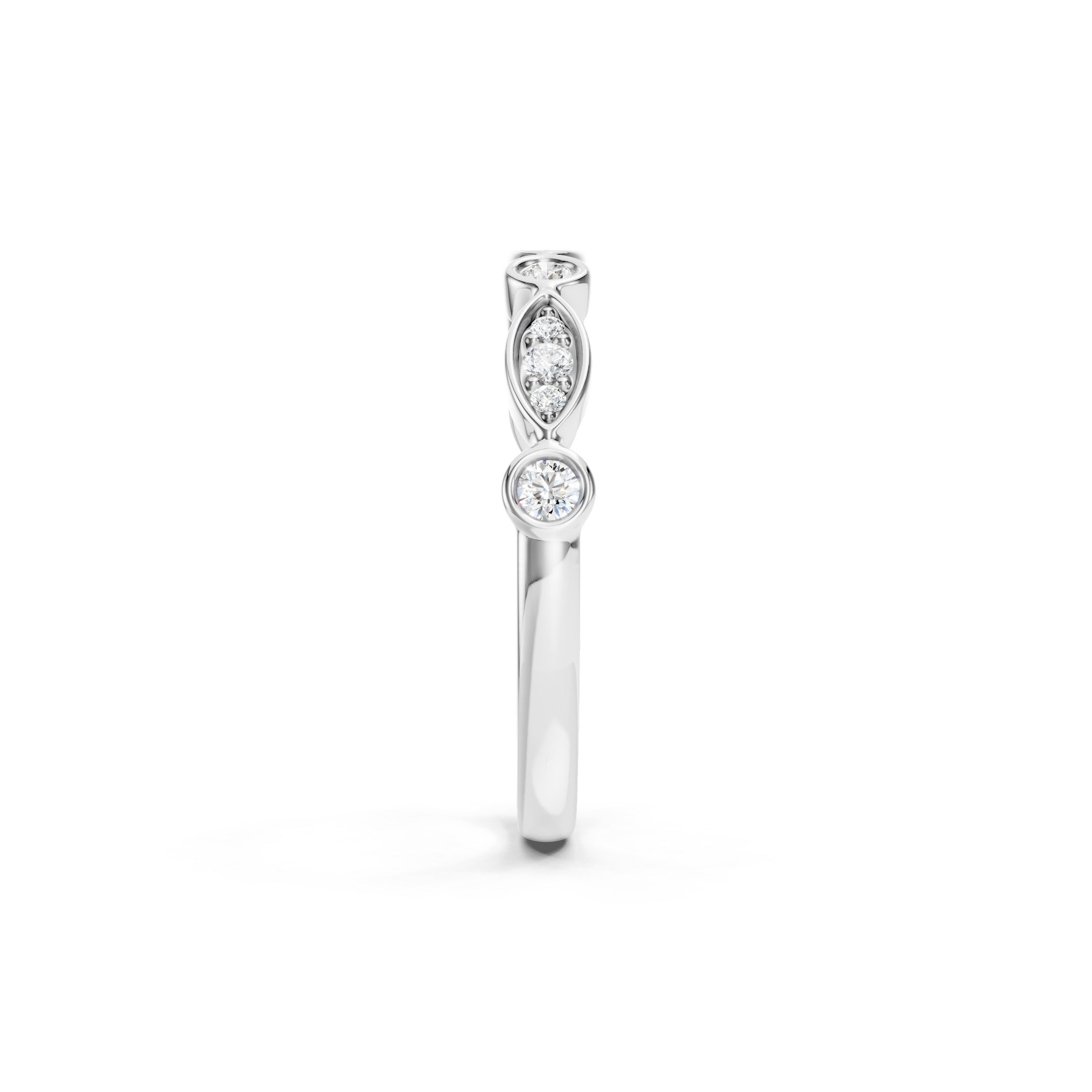 0.25 CT Round Lab Grown Diamond Bezel Ring, 10K 14K 18K Solid Gold Wedding Ring