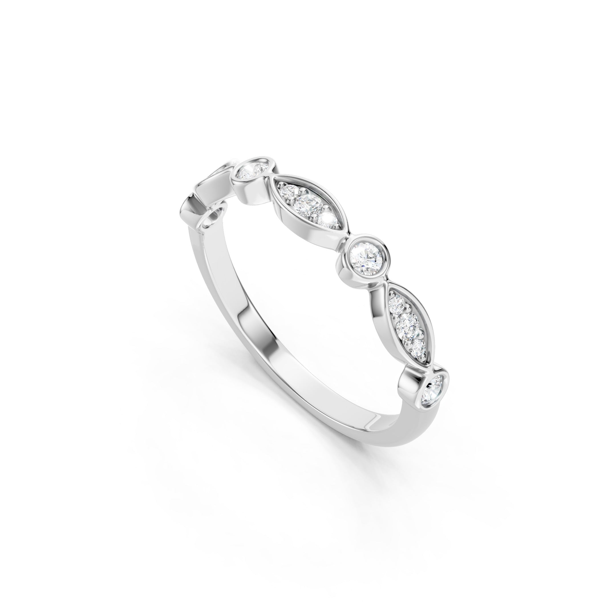 0.25 CT Round Lab Grown Diamond Bezel Ring, 10K 14K 18K Solid Gold Wedding Ring
