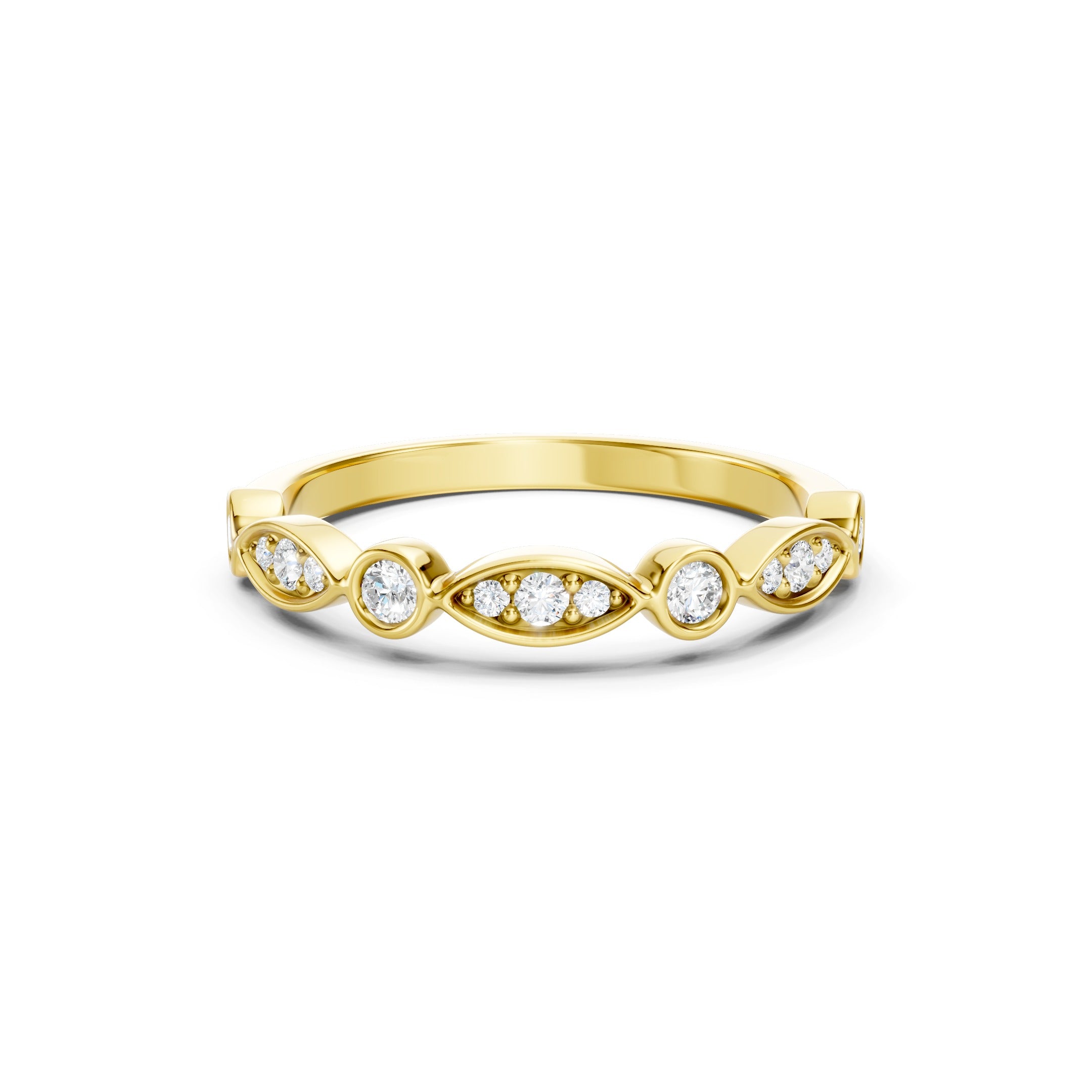 0.25 CT Round Lab Grown Diamond Bezel Ring, 10K 14K 18K Solid Gold Wedding Ring