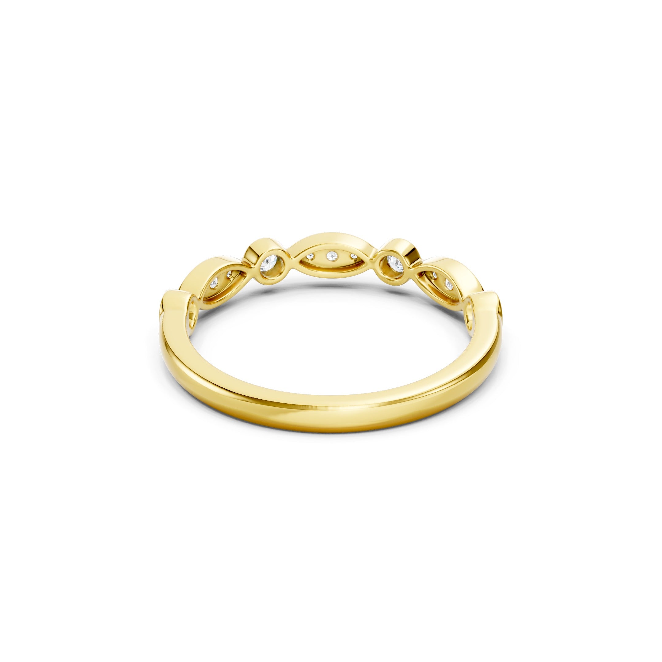 0.25 CT Round Lab Grown Diamond Bezel Ring, 10K 14K 18K Solid Gold Wedding Ring