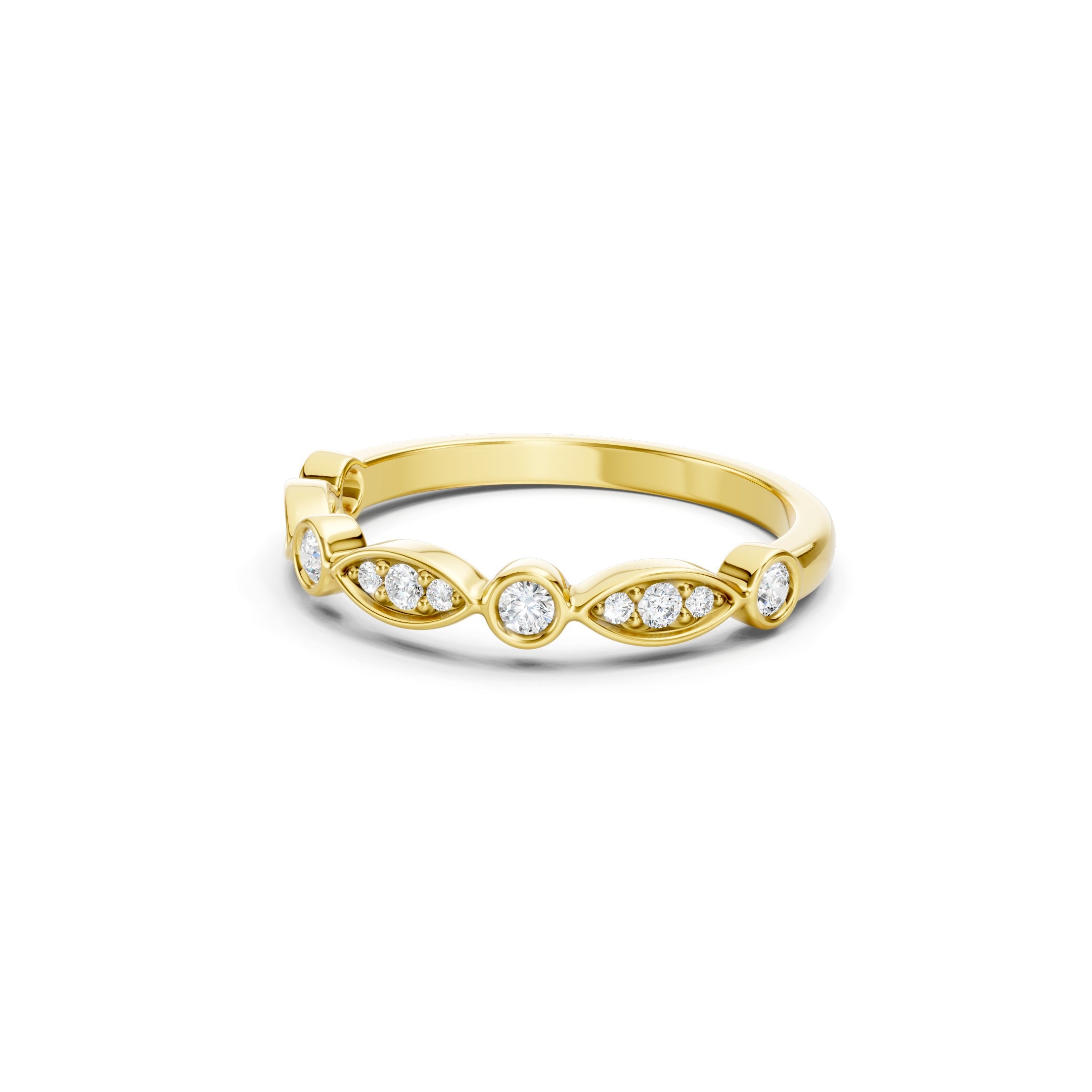0.25 CT Round Lab Grown Diamond Bezel Ring, 10K 14K 18K Solid Gold Wedding Ring