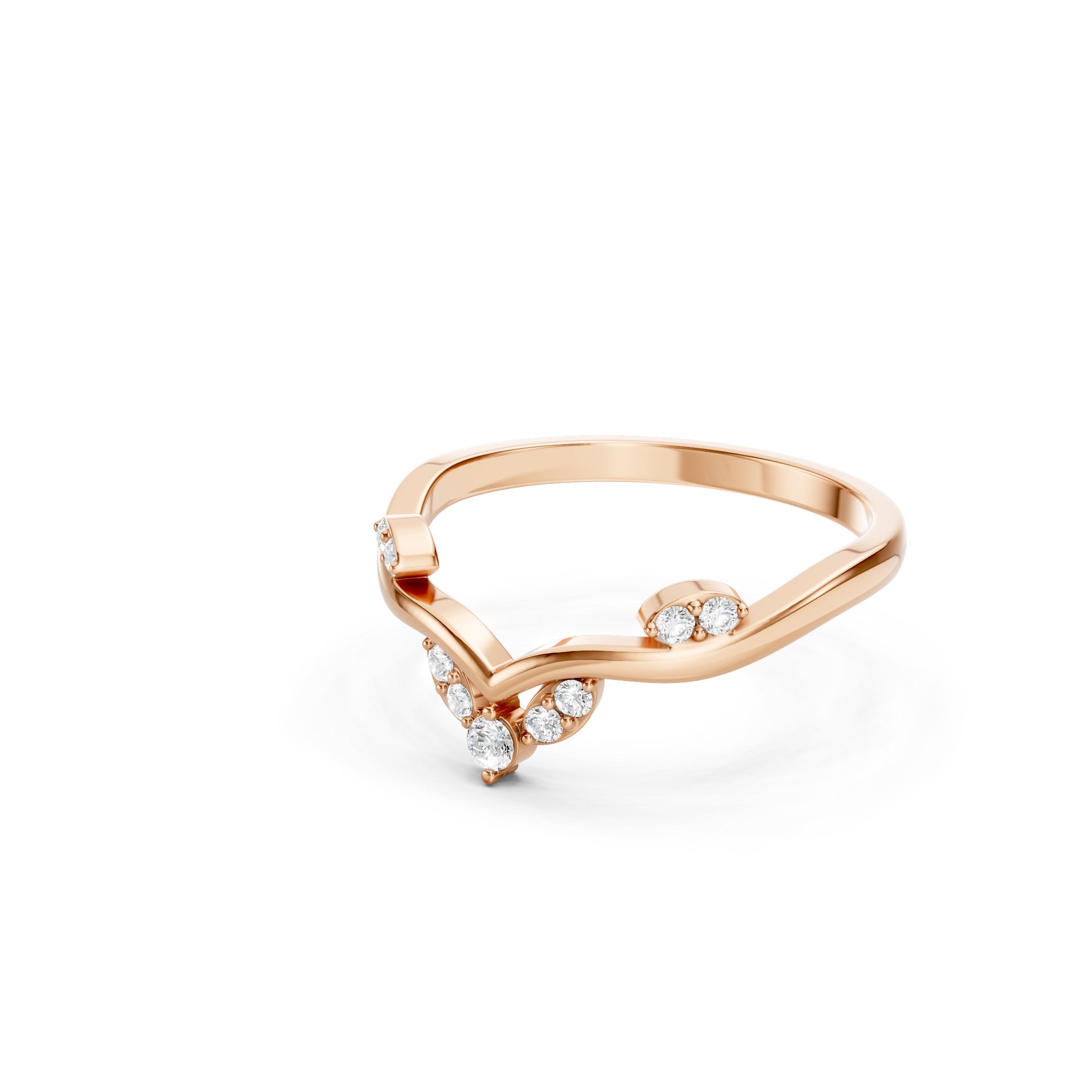 14K Round Lab Grown Diamond Ring, Minimalist diamond Band