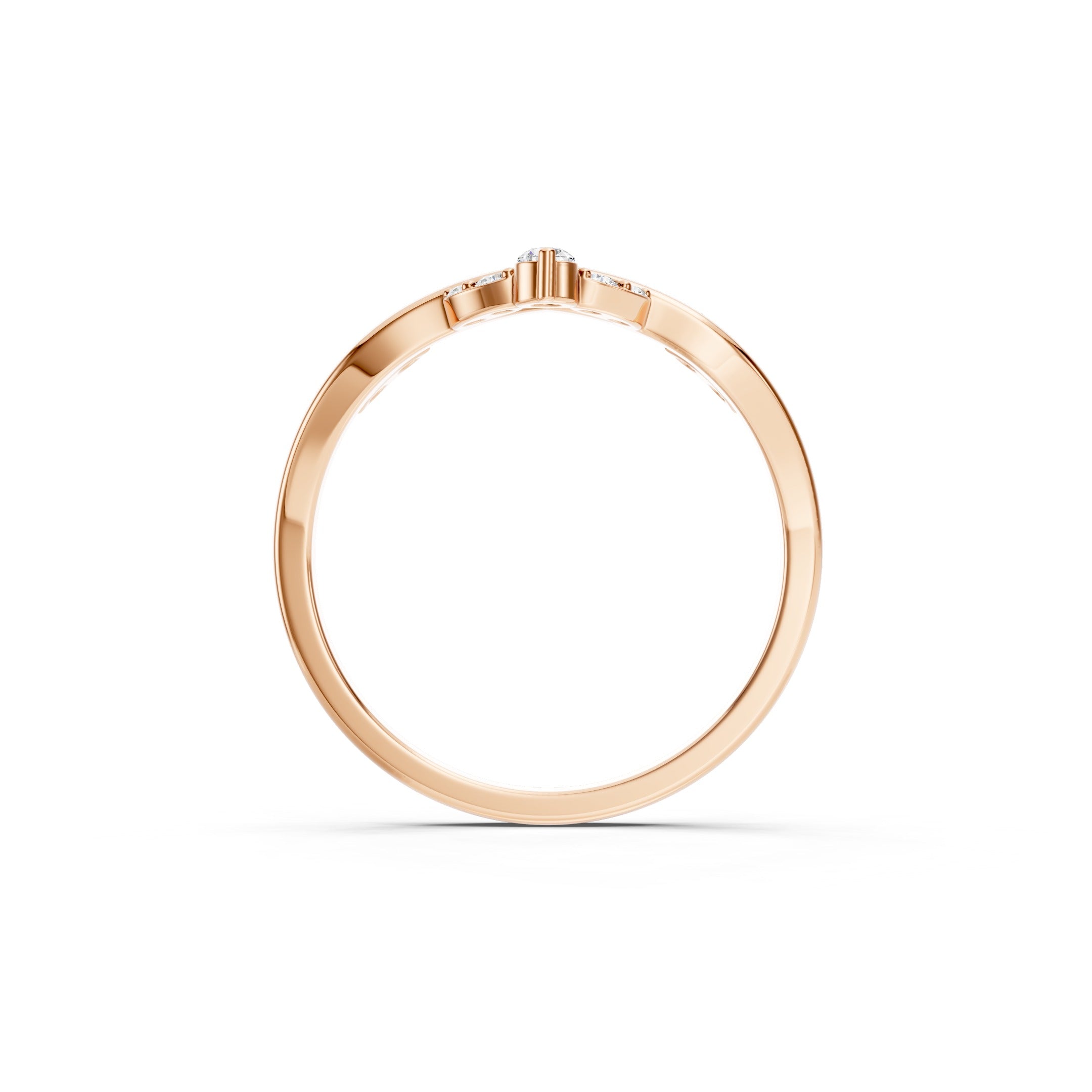 14K Round Lab Grown Diamond Ring, Minimalist diamond Band