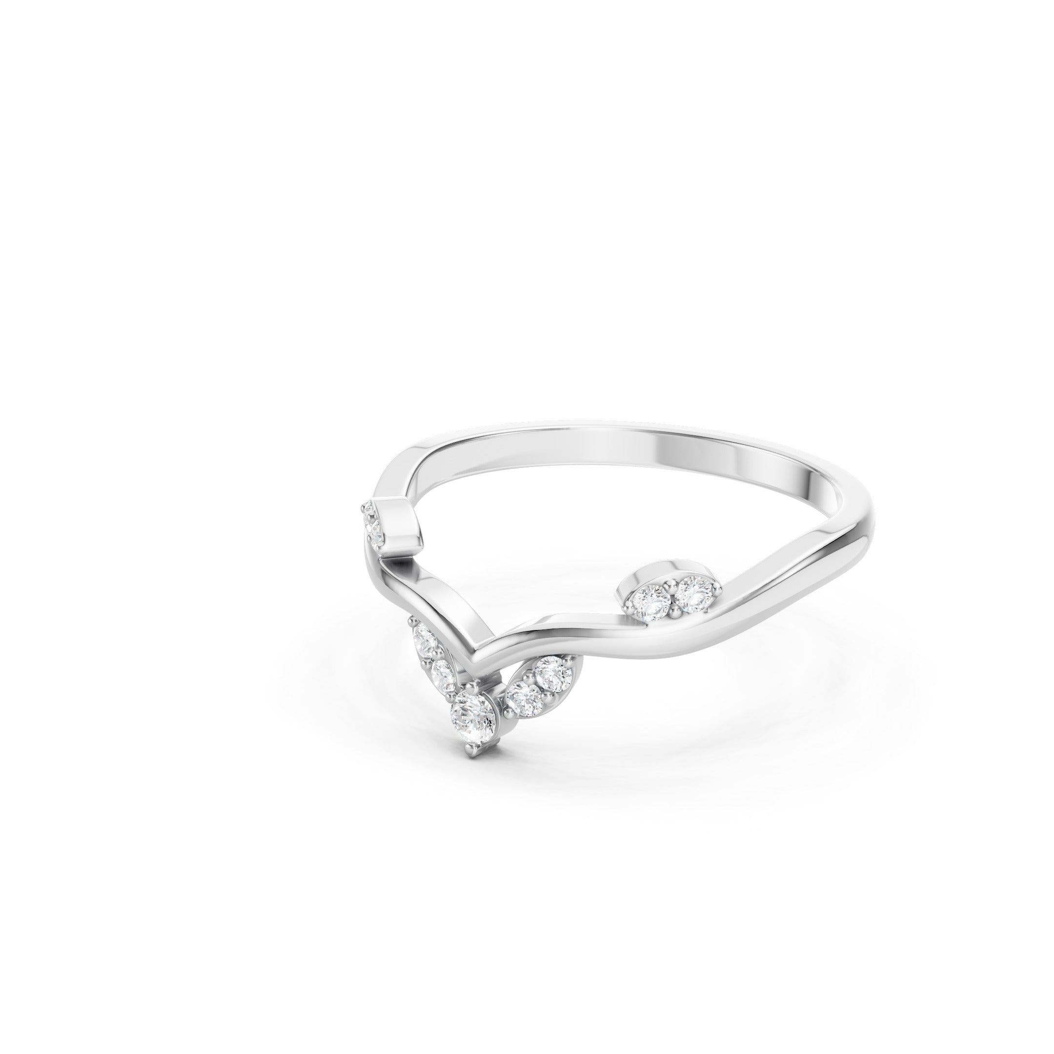 14K Round Lab Grown Diamond Ring, Minimalist diamond Band