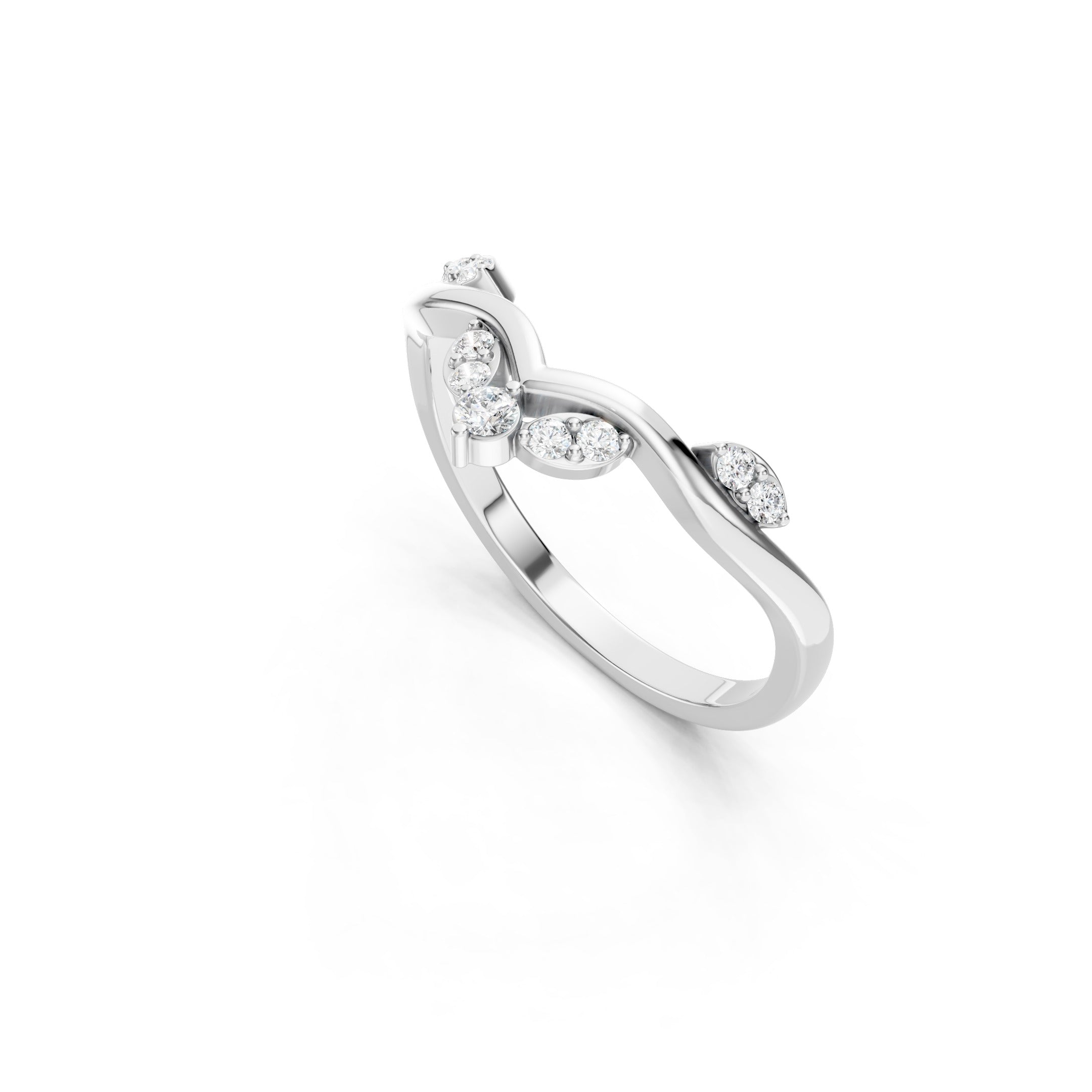 14K Round Lab Grown Diamond Ring, Minimalist diamond Band