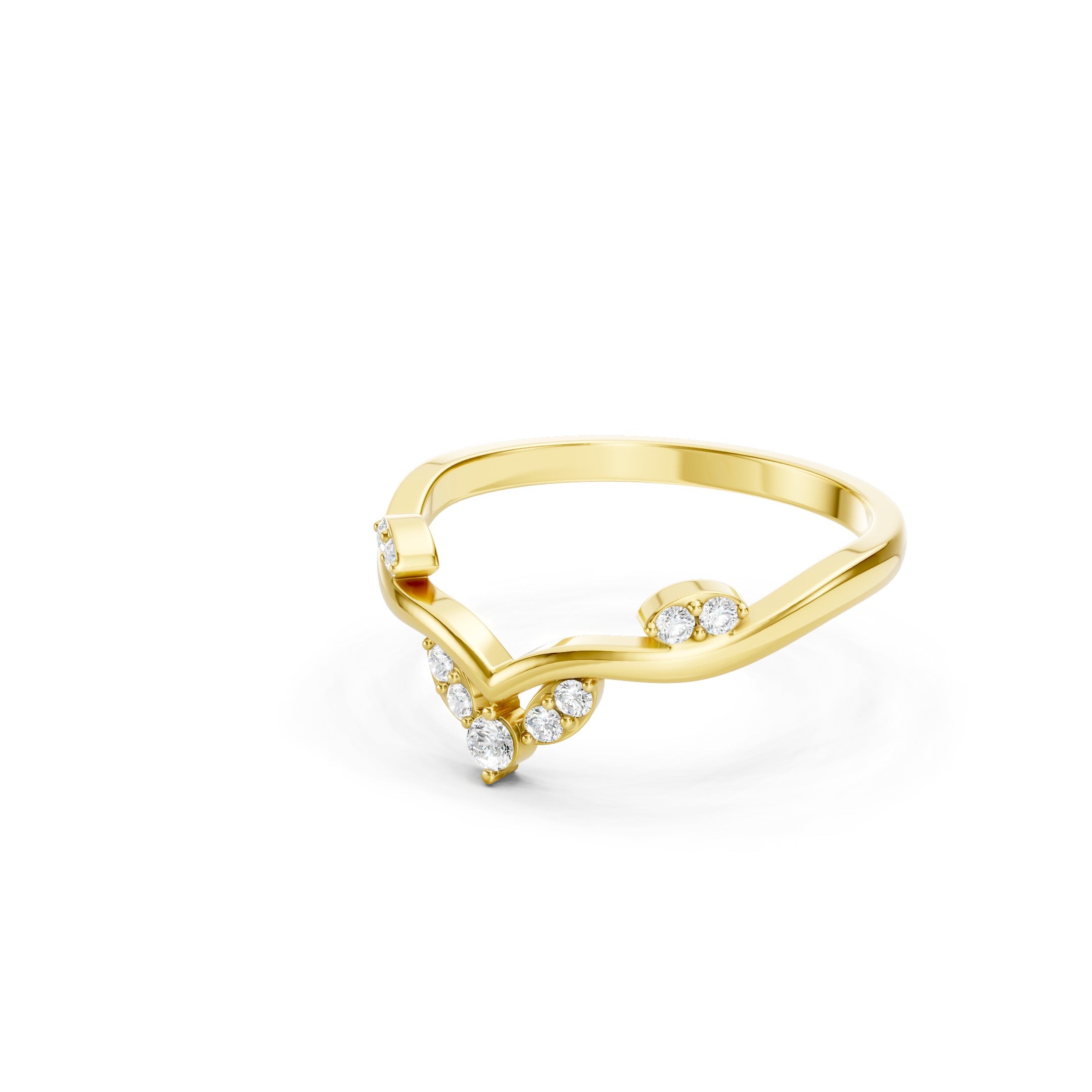 14K Round Lab Grown Diamond Ring, Minimalist diamond Band
