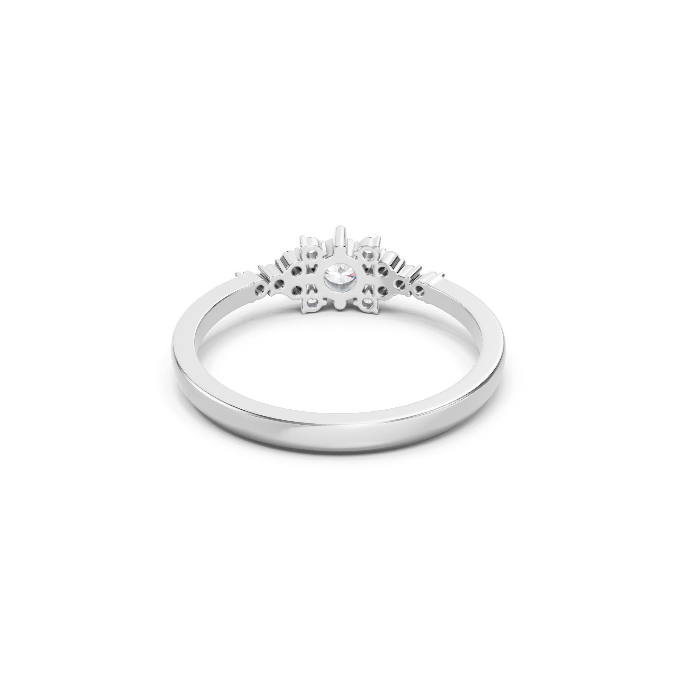 14K Gold Floral Cluster Engagement Ring, 0.32 CT Round Lab Grown Diamond Ring