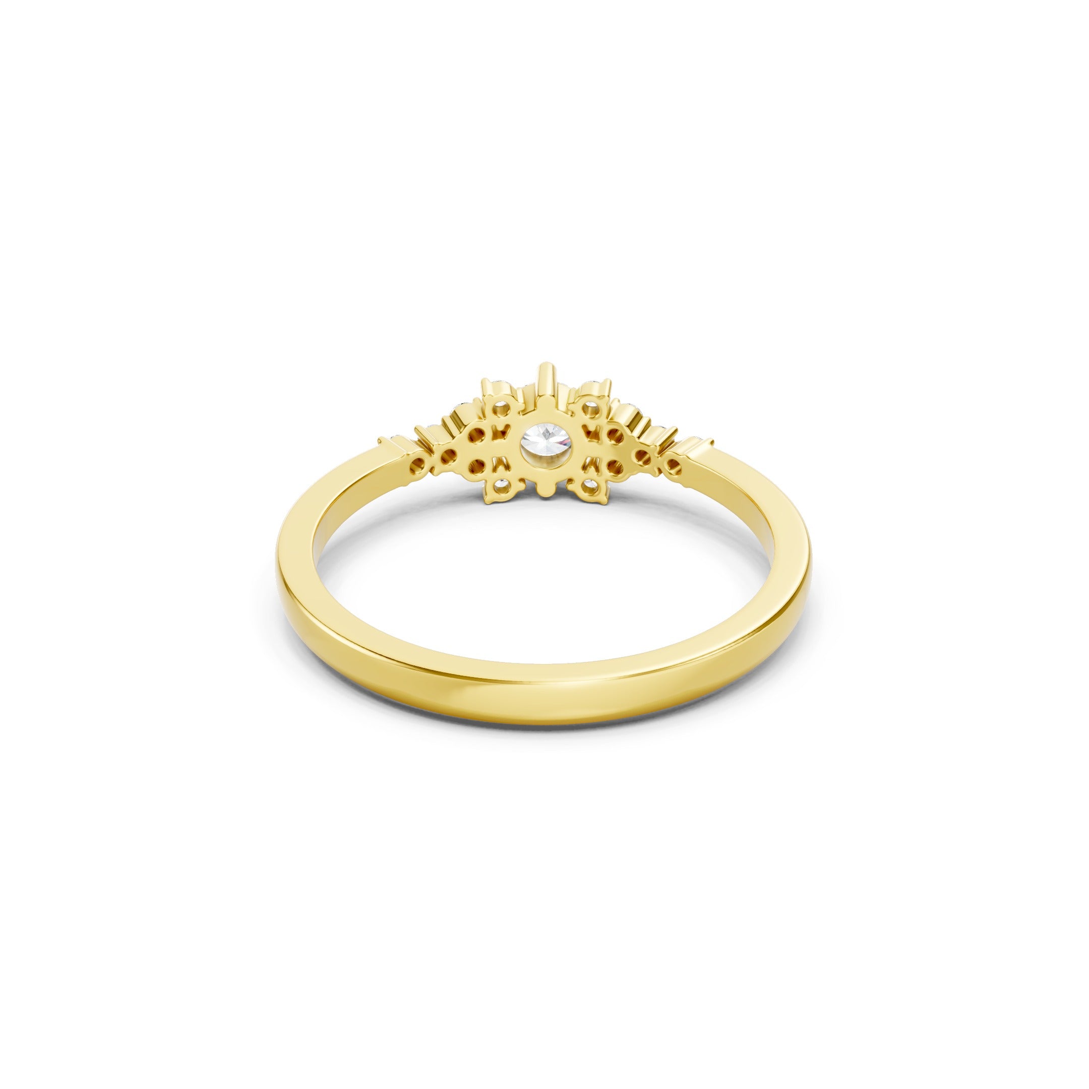 14K Gold Floral Cluster Engagement Ring, 0.32 CT Round Lab Grown Diamond Ring