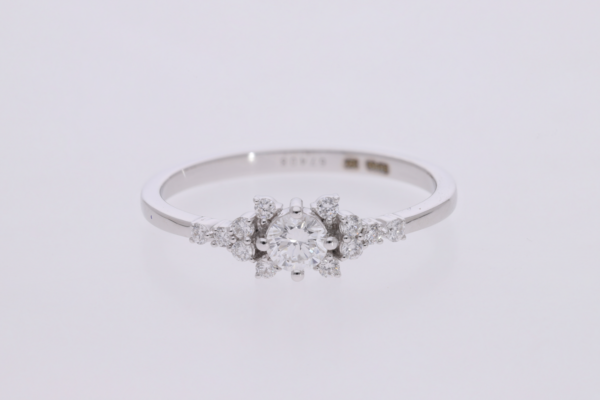 💍 VS Lab-Grown Diamond Engagement Band | 14k White Gold | 0.15 Ct Diamond | Best Gift for Her 🤍✨ (Copy)