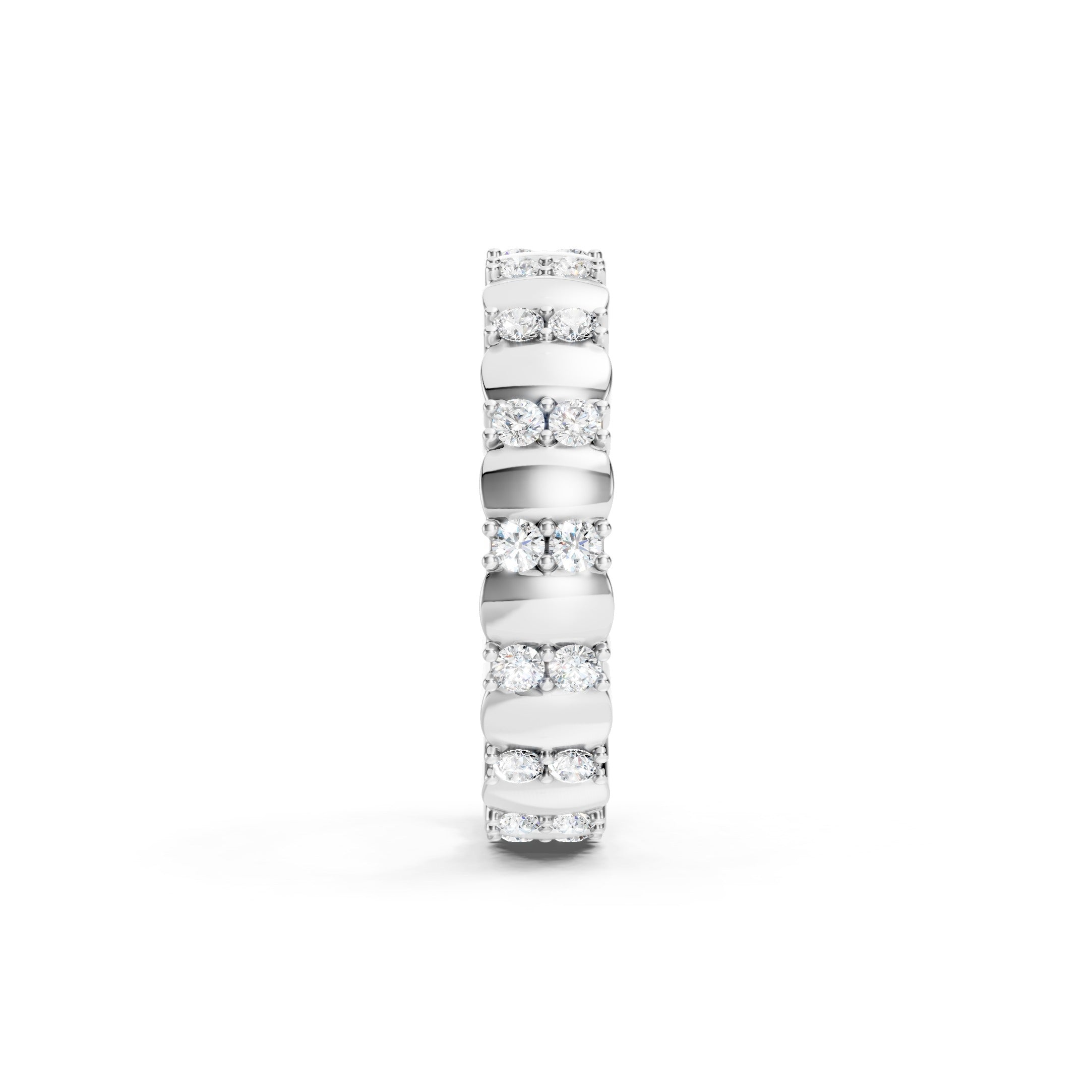 14K Vintage Stackable Wedding Band 0.60 CT Round Lab Grown Diamond Band