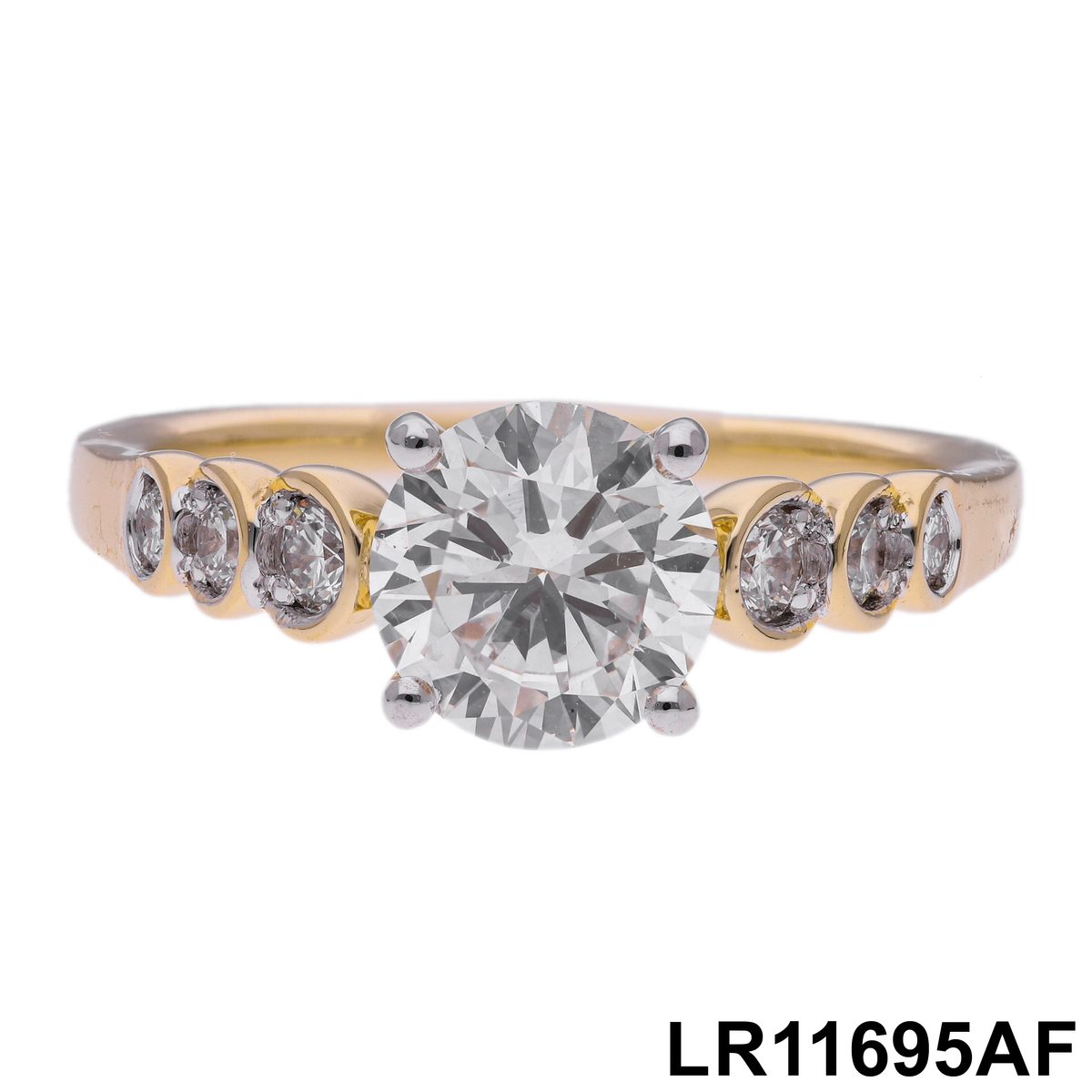 1.71 Ct Round Cut Lab-Grown Diamond Seven-Stone Engagement Ring | 14k Rose / White / Yellow Gold