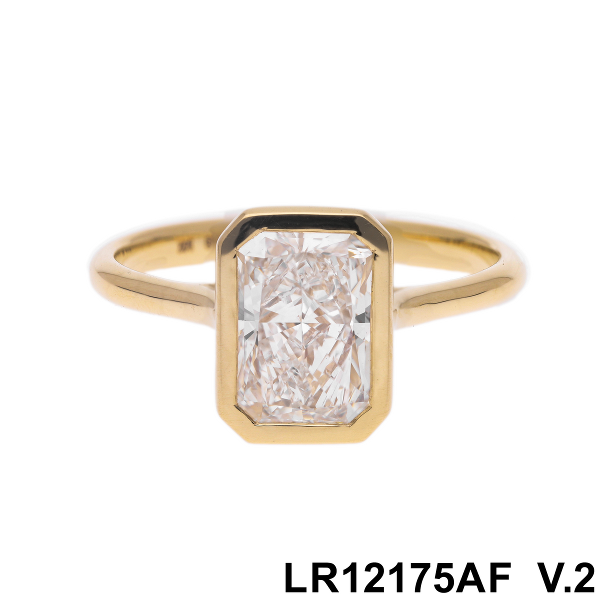 14k Yellow Gold |💍 2 Ct VS Radiant Cut Lab-Grown Diamond Engagement Ring | Bezel Setting | Elegant Gift for Her ✨💖