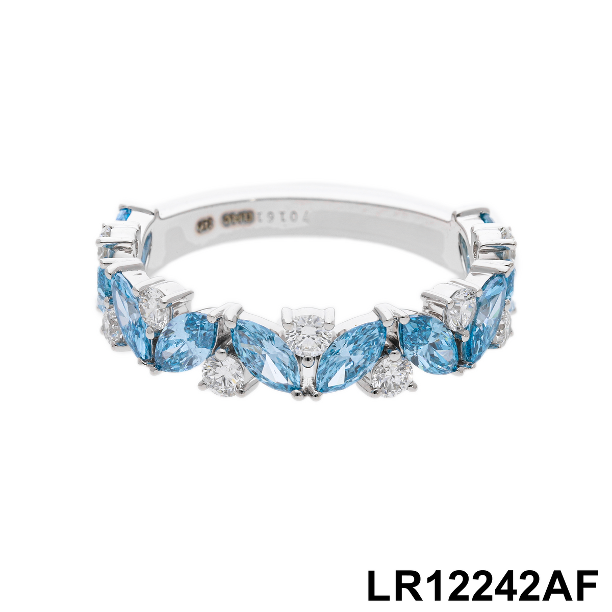 14k White Gold |💍 2 Ct VS Round Brilliat cut with Blue Color Pear Labgrown Diamond Wedding Ring Band| 14K Gold | Elegant Gift for Her ✨💖