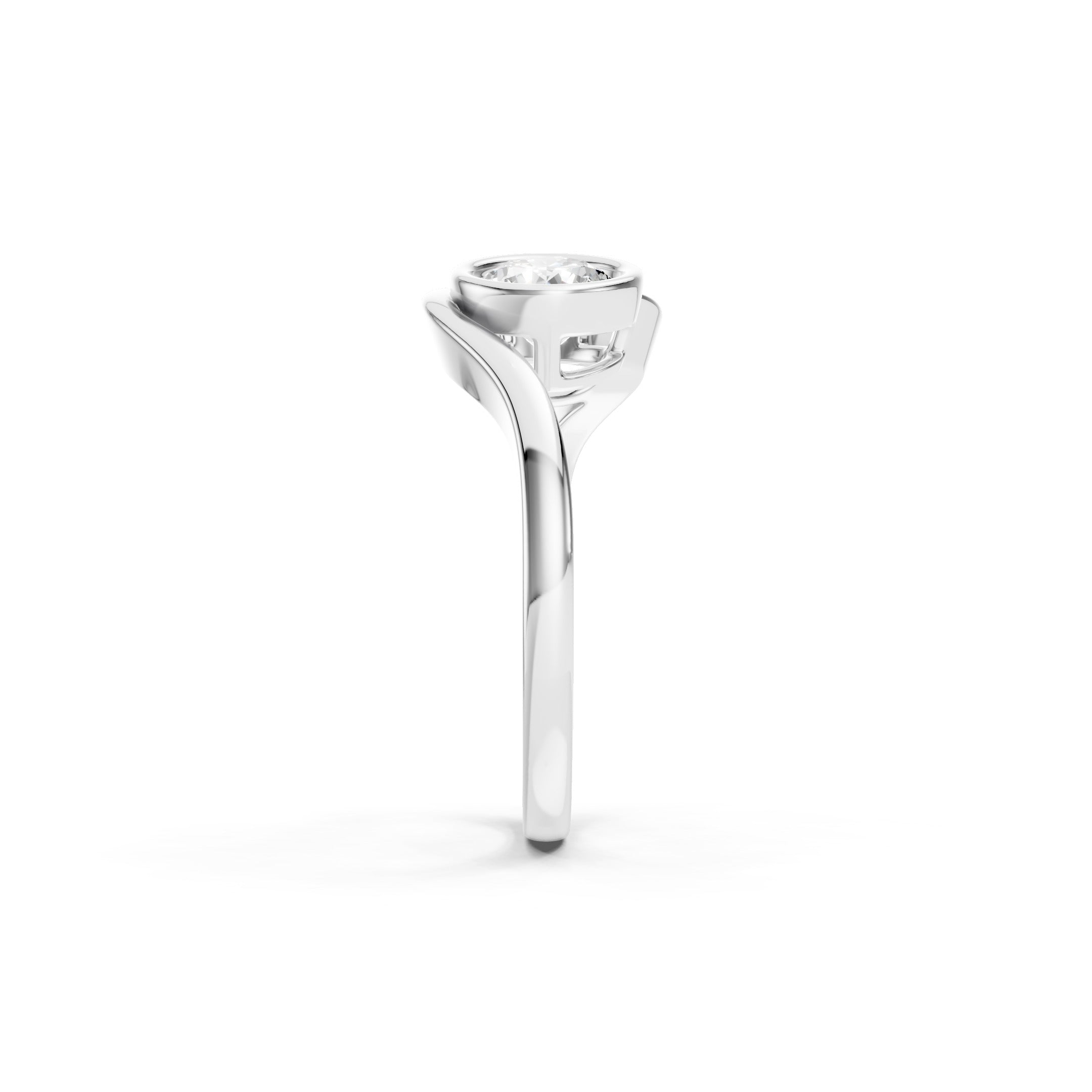 1.50 CT Toi et Moi Lab Grown Diamond Ring in 14K White Gold, Two Round Diamond Bezel Set Bypass Engagement Ring.