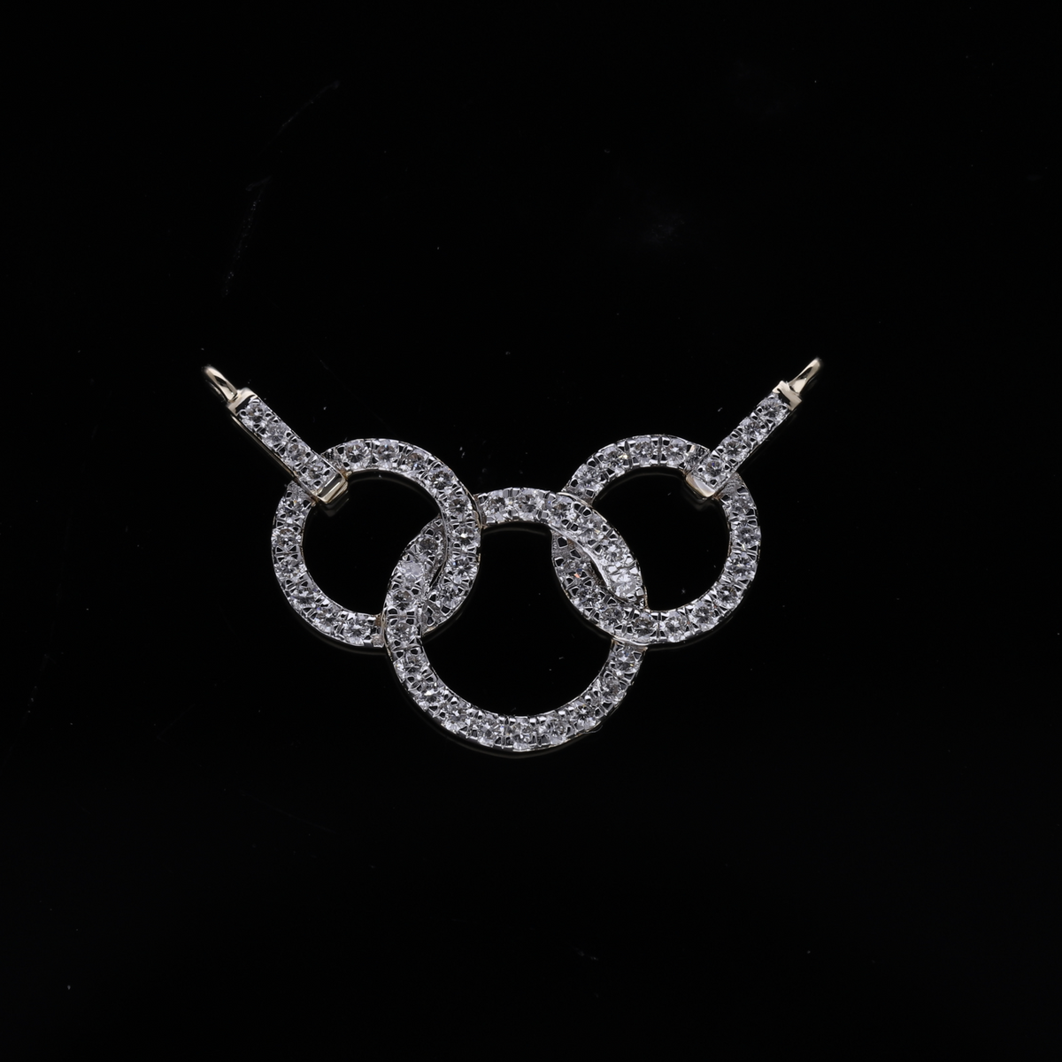 0.30 Ct White Round Cut Lab-Grown Diamond Interlocking Circles Connector Pendant | 14k White / Yellow / Rose Gold