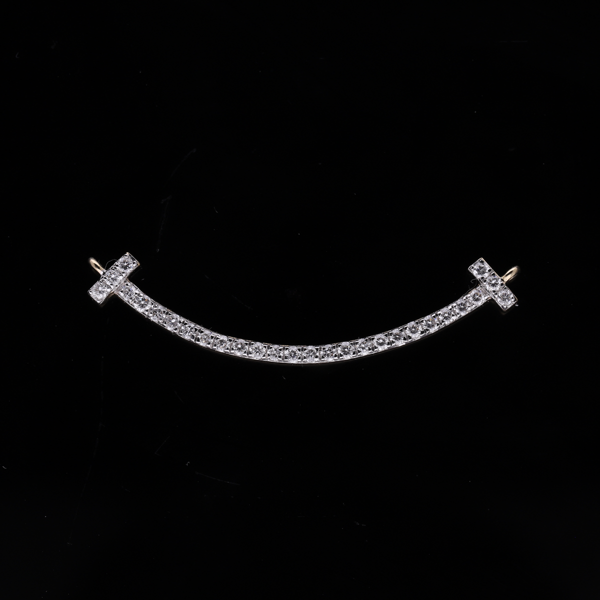 0.30 Ct White Round Cut Lab-Grown Diamond Curved Bar Connector Pendant | 14k White / Yellow / Rose Gold