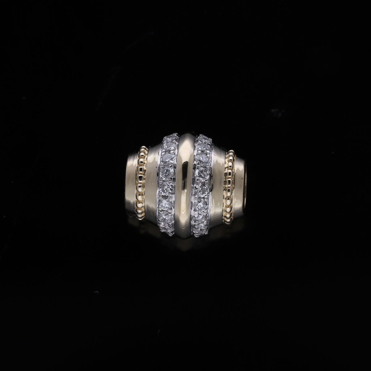 0.40 Ct White Round Cut Lab-Grown Diamond Ribbed Dome Pendant | 14k White / Yellow / Rose Gold